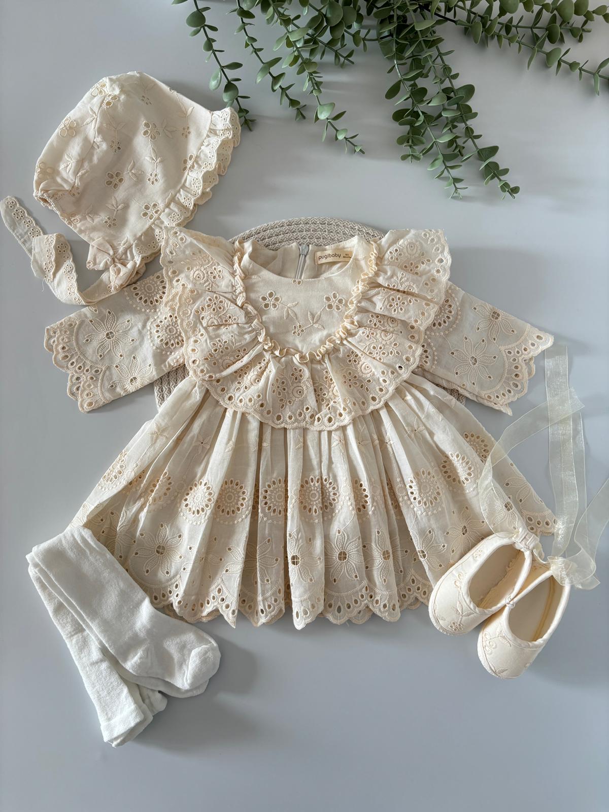 Kız Bebek  Lotus Organik Mevlütlük Set - Krem Renk