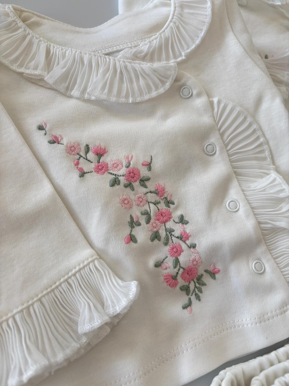 Kız Bebek Premium Çiçek Nakışlı 10'lu Hastane Çıkışı