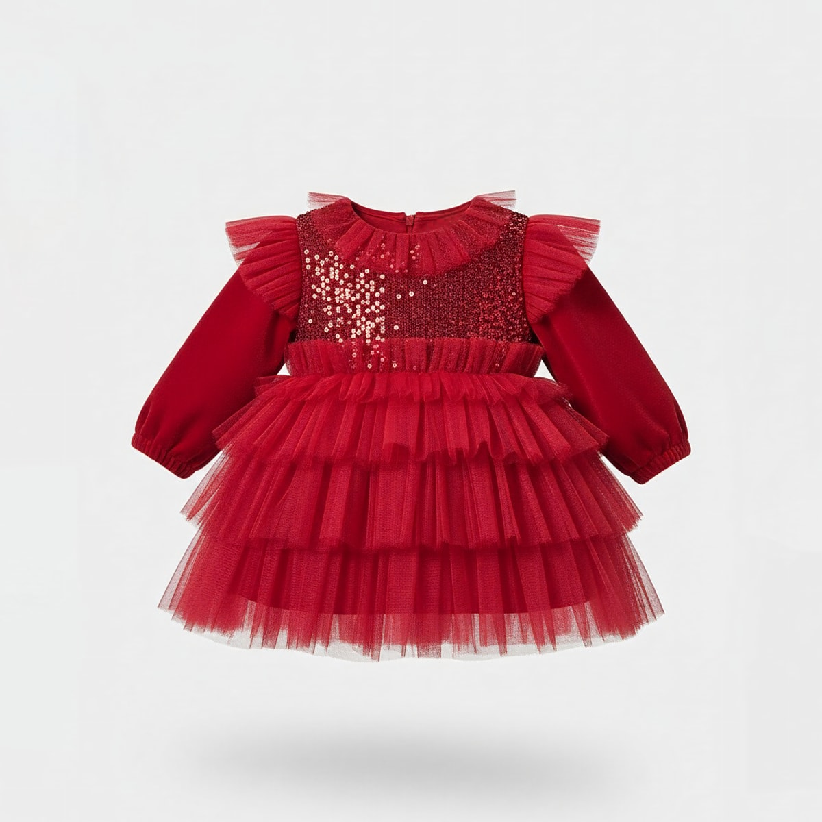 Kız Bebek Kırmızı Tüllü Elbise