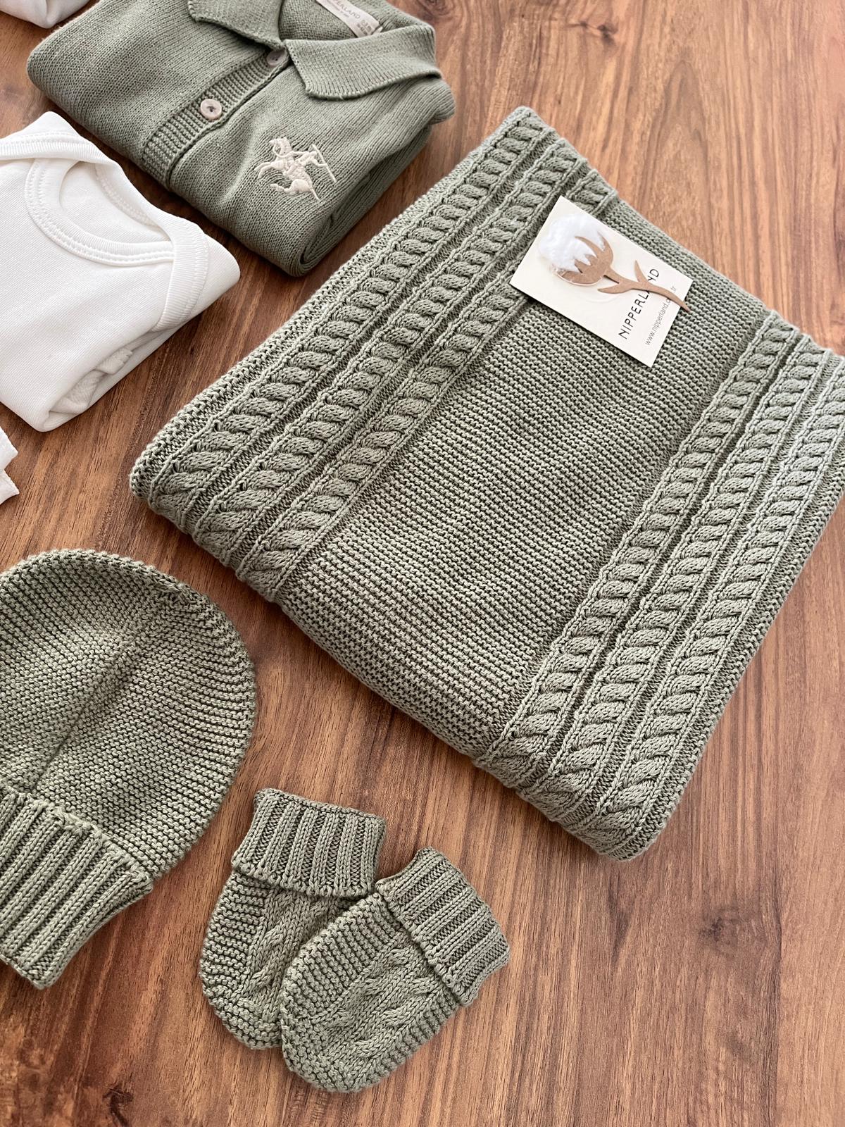 Erkek Bebek 0-3 Ay Dustin 10'lu Polo Yaka Yeşil Renk Hastane Çıkış Seti