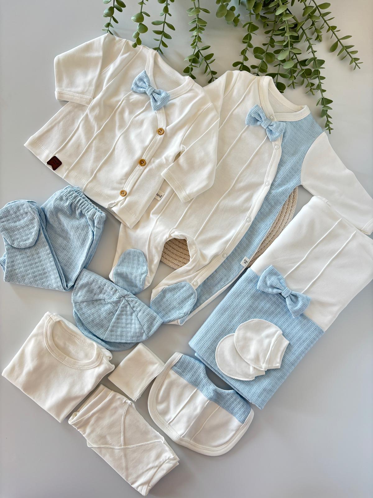 Erkek Bebek 0-3 Ay Carısma Nervüllü 10'lu Set Mavi Renk