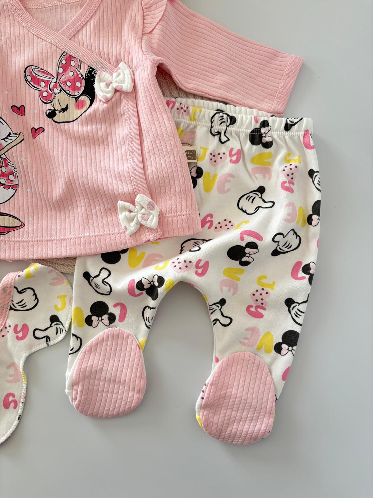 Kız Bebek 5’li Hastane Çıkış Seti Pembe Renk