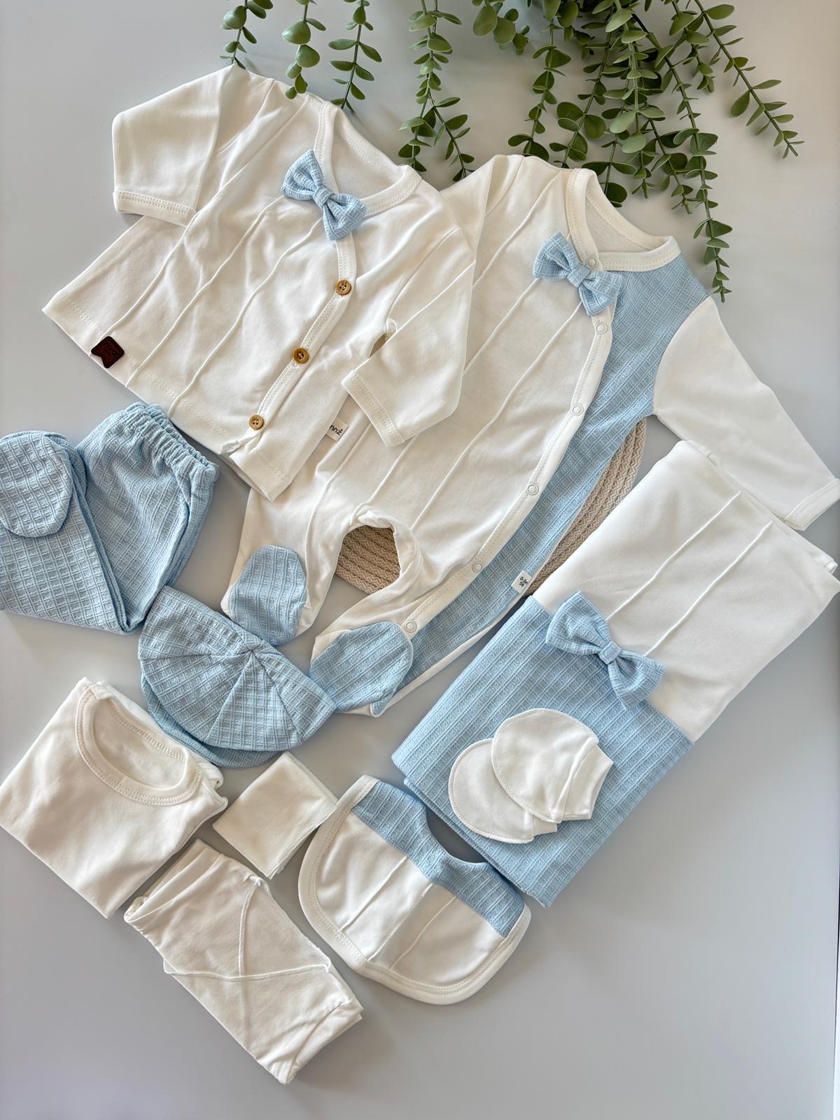 Erkek Bebek 0-3 Ay Carısma Nervüllü 10'lu Set Mavi Renk