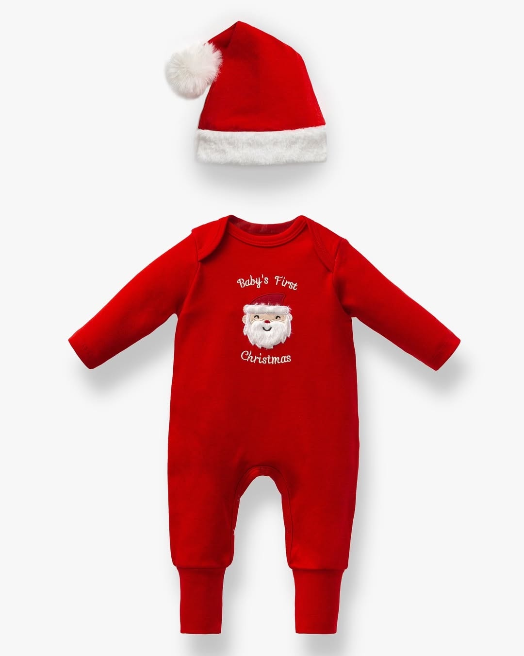 Kırmızı Baby’s First Christmas Yılbaşı Bebek Tulumu