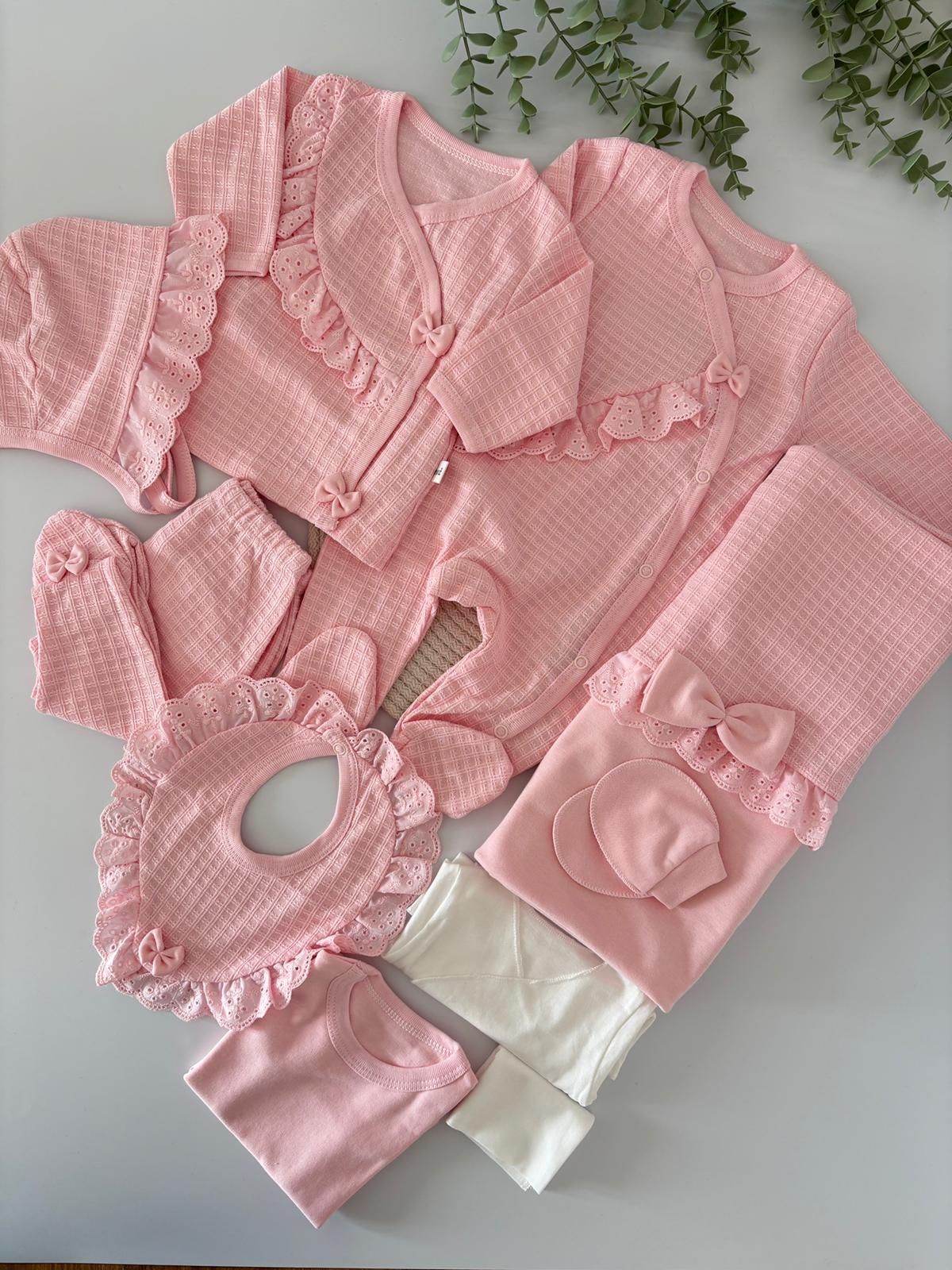 Kız Bebek Pretty Girl Pembe 10’lu Hastane Çıkış Seti Pembe Renk