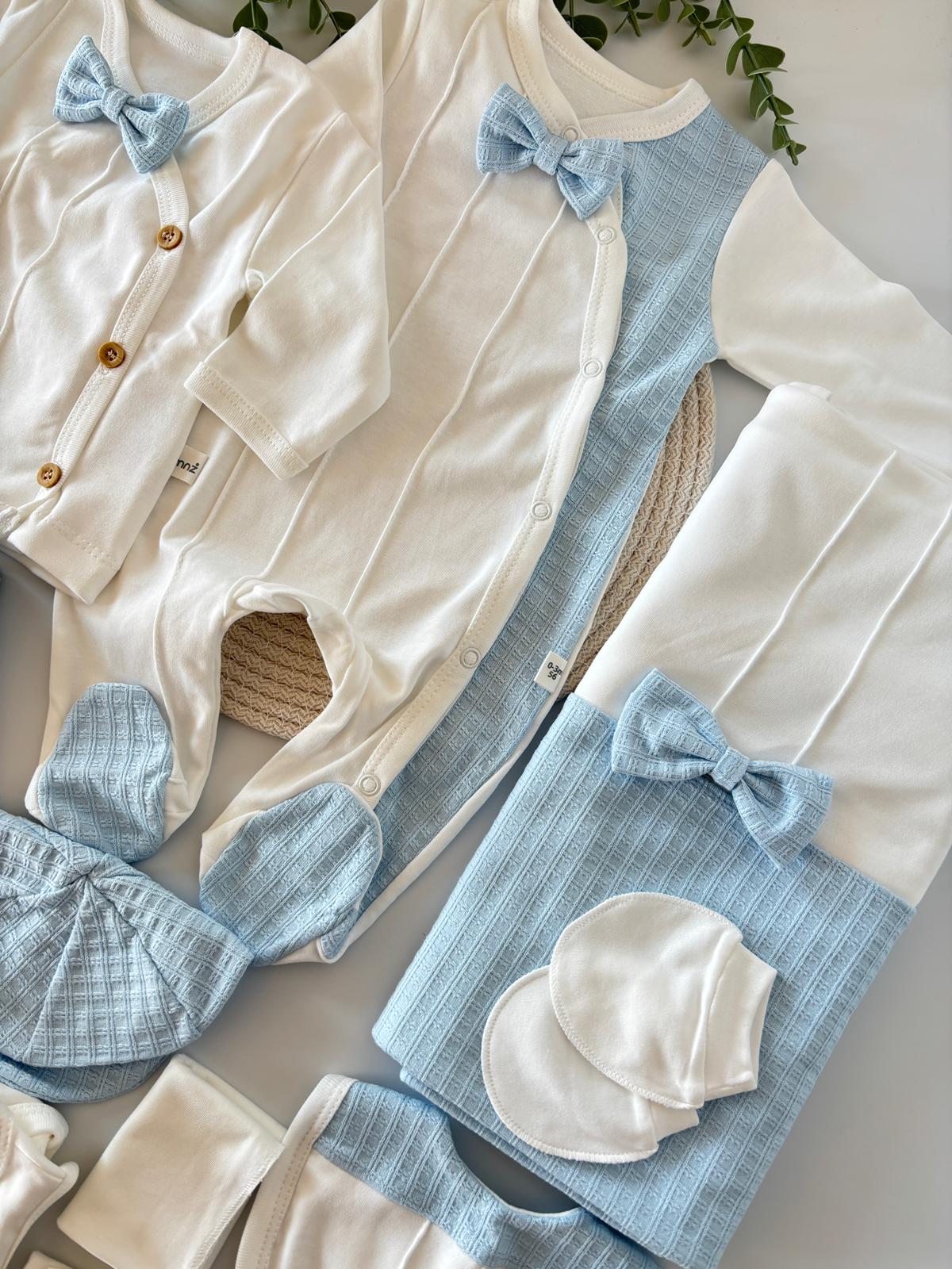 Erkek Bebek 0-3 Ay Carısma Nervüllü 10'lu Set Mavi Renk