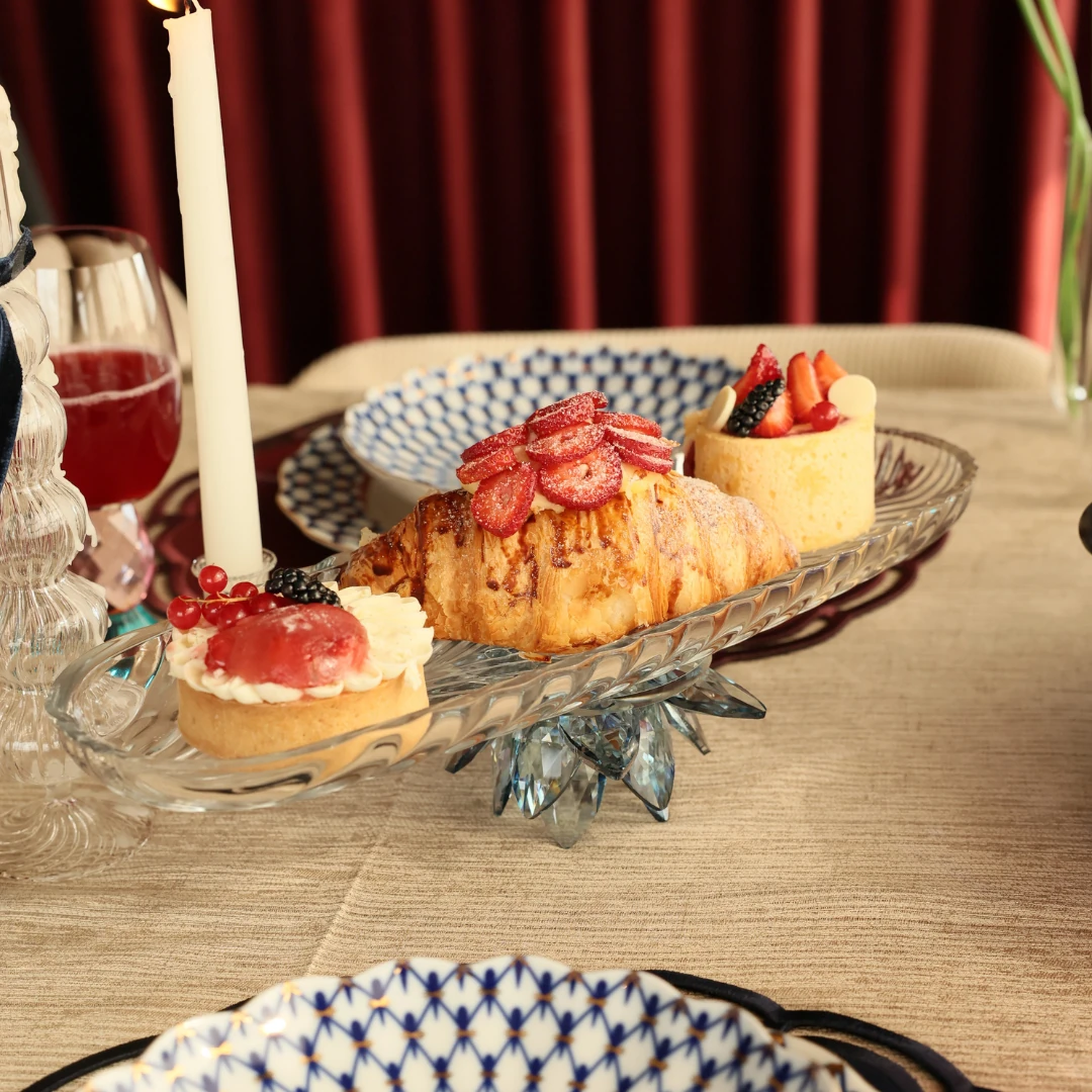 Kristal Mavi Kayık Kase