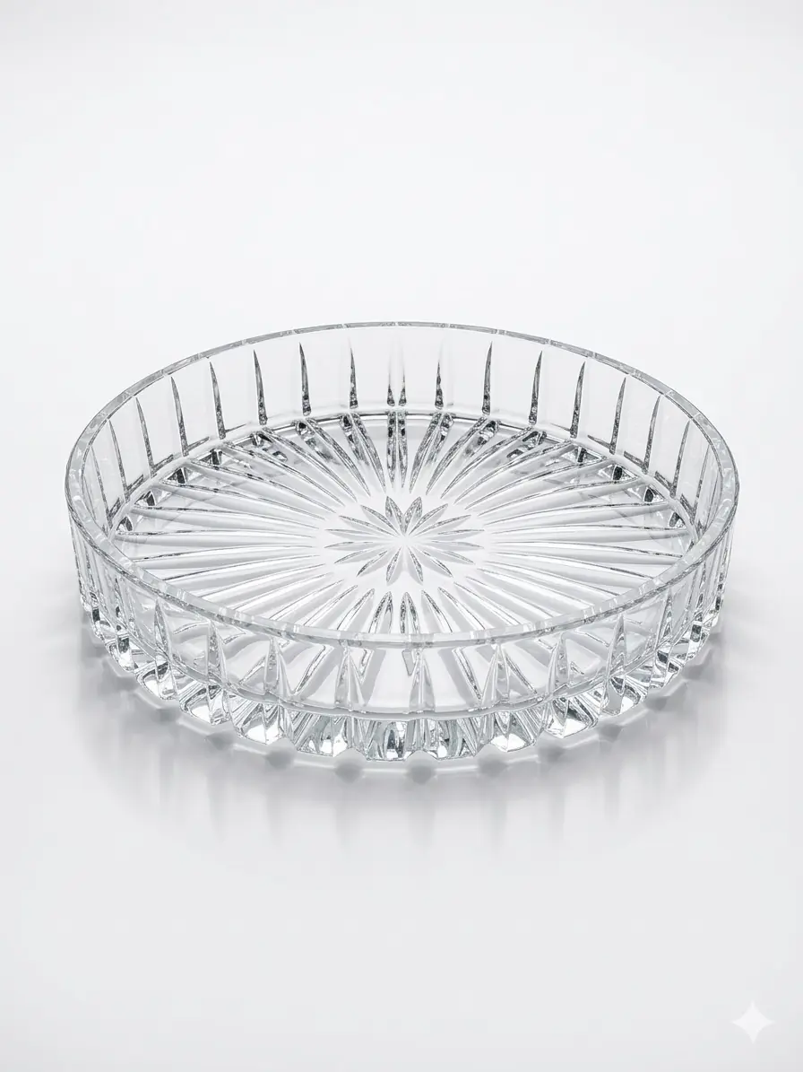 وعاء كريستال مقطوع دائري 25 cm