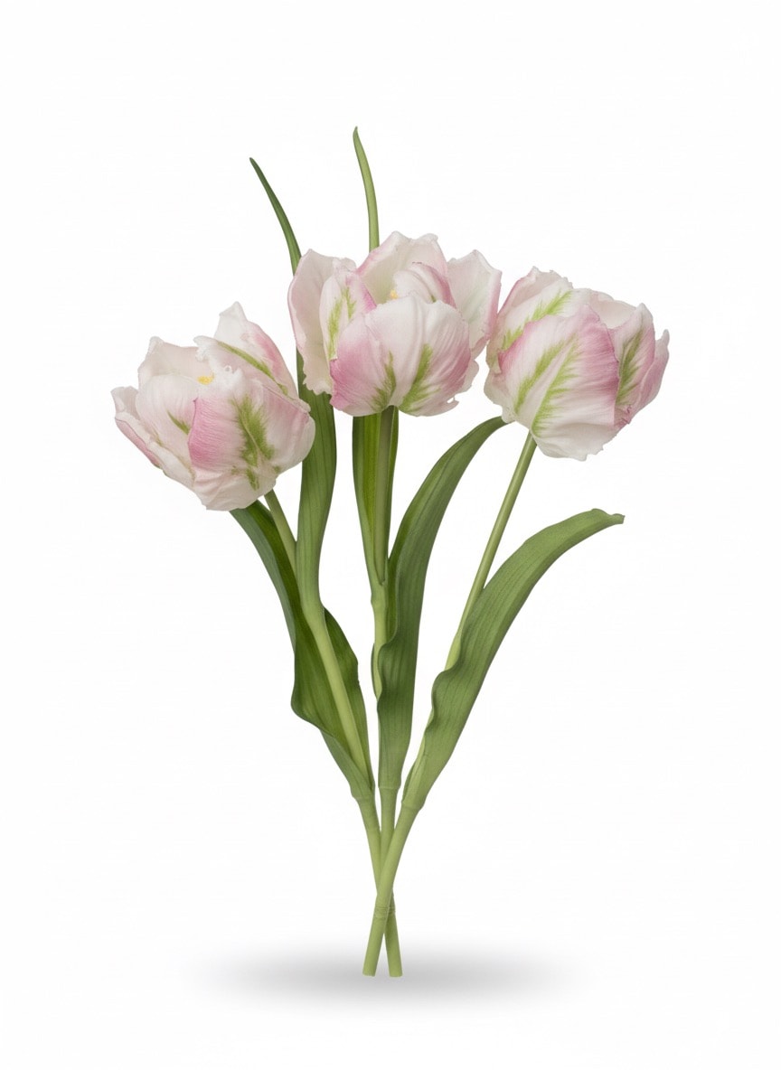 Islak Dokulu Yapay Lale Buketi - Rose 40 cm
