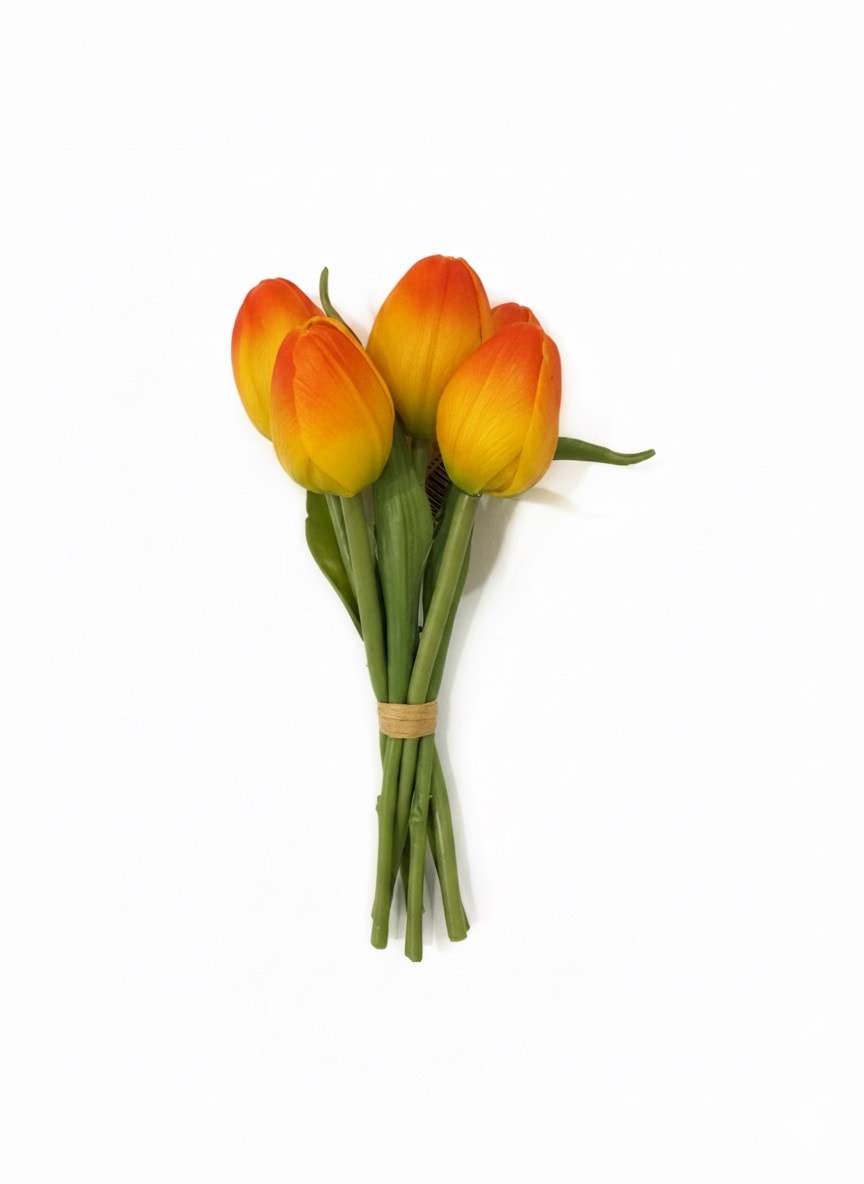 Mini Islak Dokulu Yapay Lale - Turuncu 16 cm