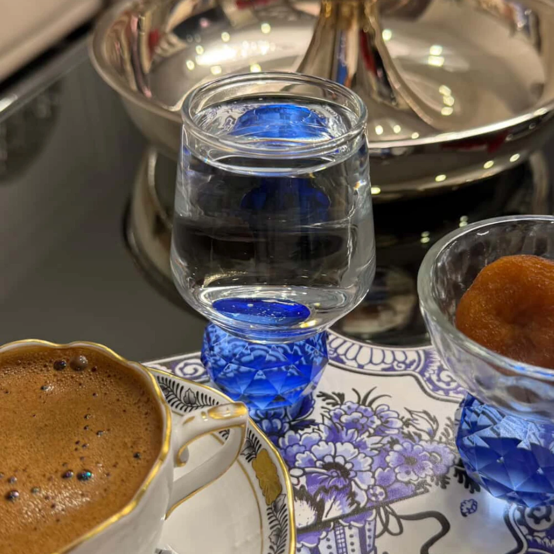 Kristal Top Ayaklı Kahve Yanı Bardağı 6'lı Set 115 cc