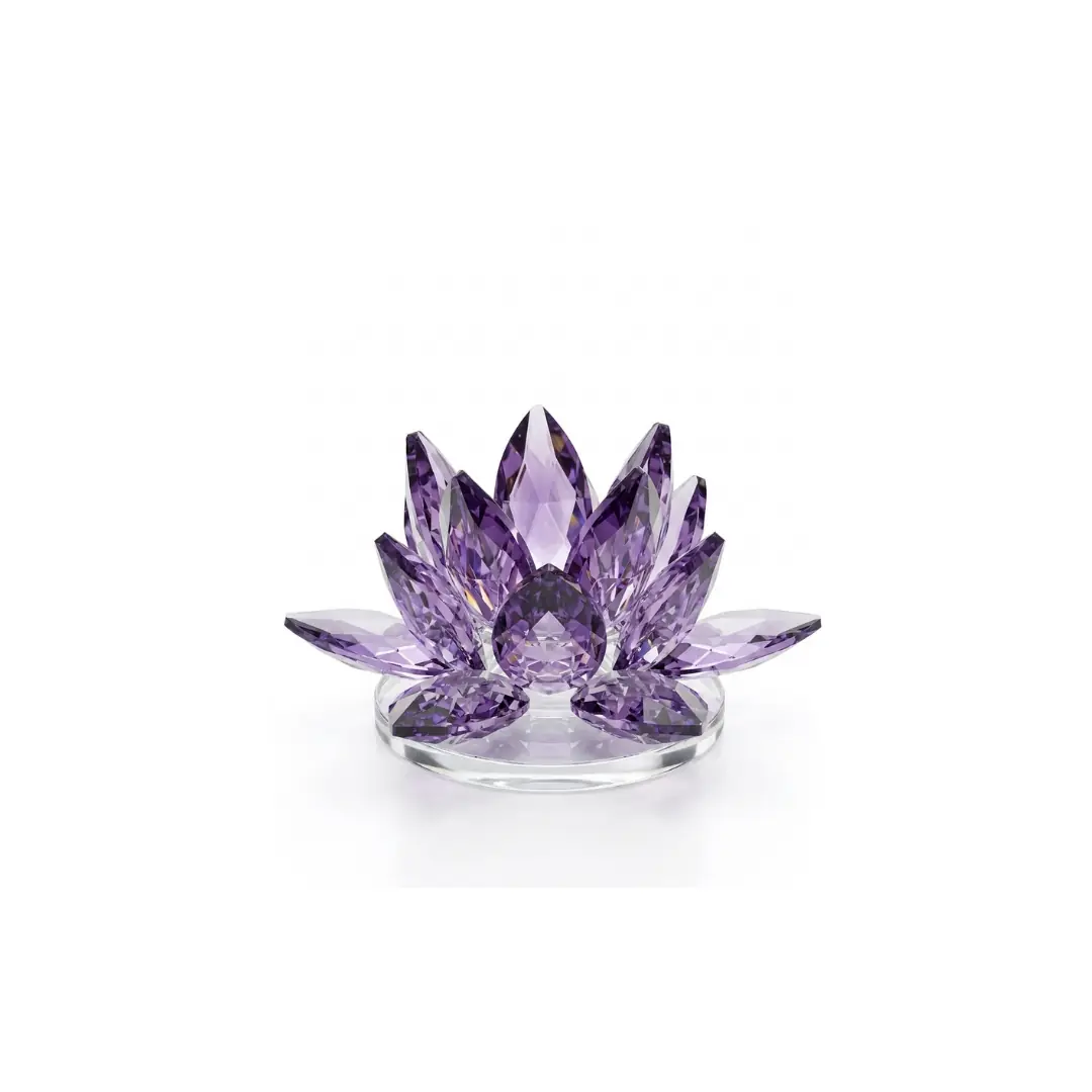 شمعدان كريستال بنفسجي Lotus 10*10 cm