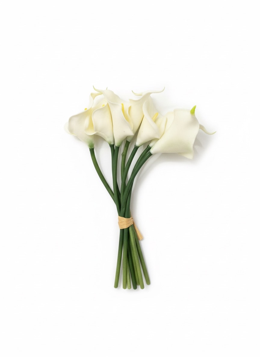 Islak Dokulu Yapay Gala - Beyaz 34 cm