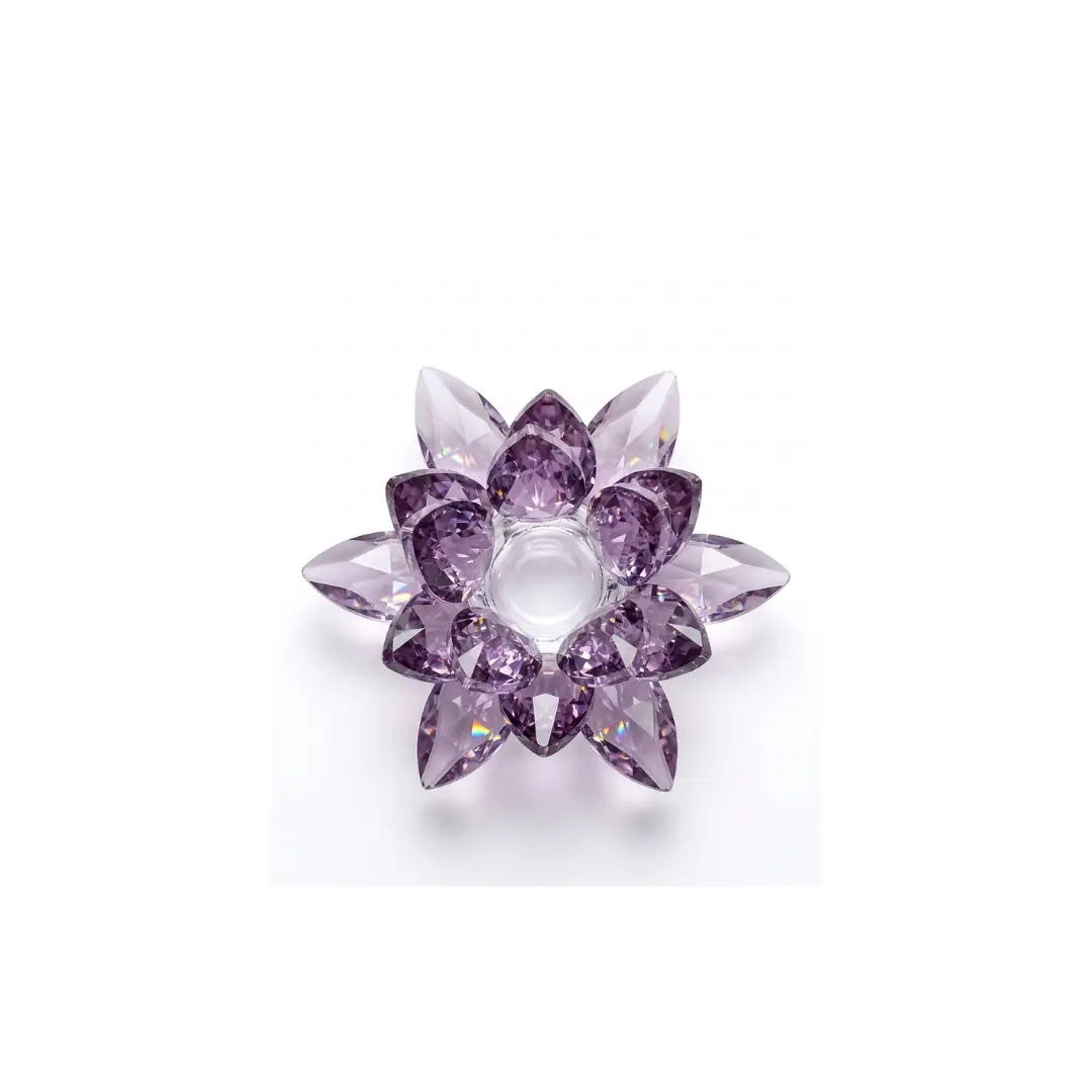 شمعدان كريستال بنفسجي Lotus 10*10 cm