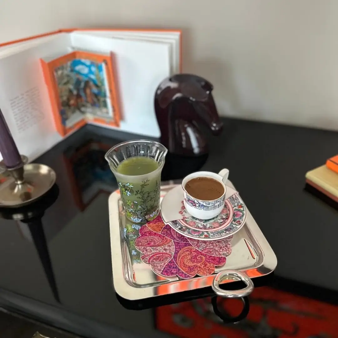 طقم قطعتين طبق تقديم كوكتيل Mise En Place بنقشة الباتشورك بيزلي