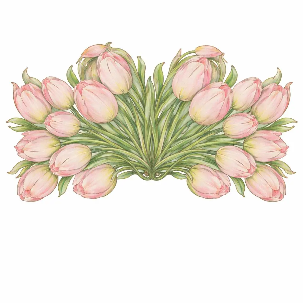 طقم قطعتين طبق تقديم كوكتيل Mise En Place Blush Tulips