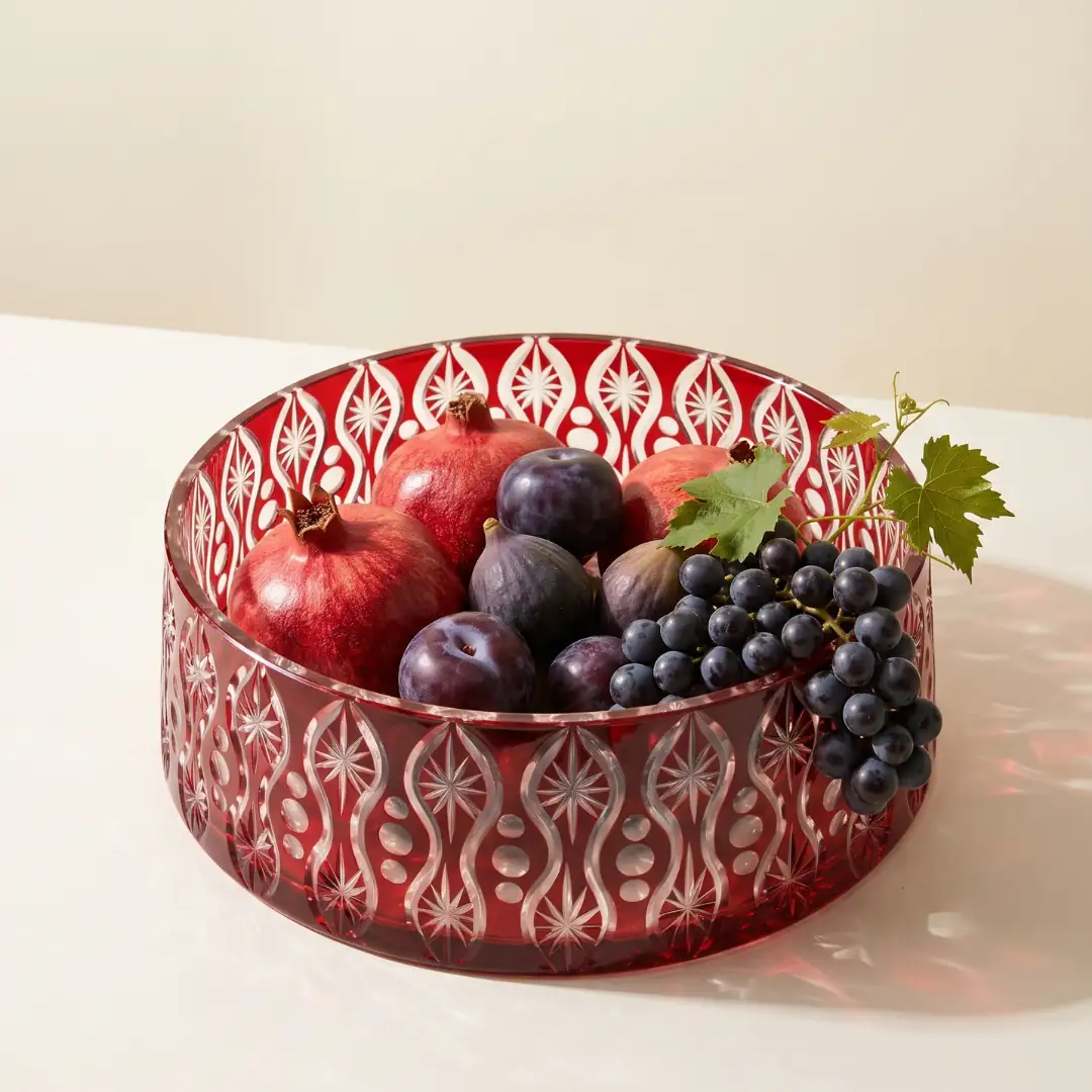 وعاء كريستال منقوش يدوياً 25 cm