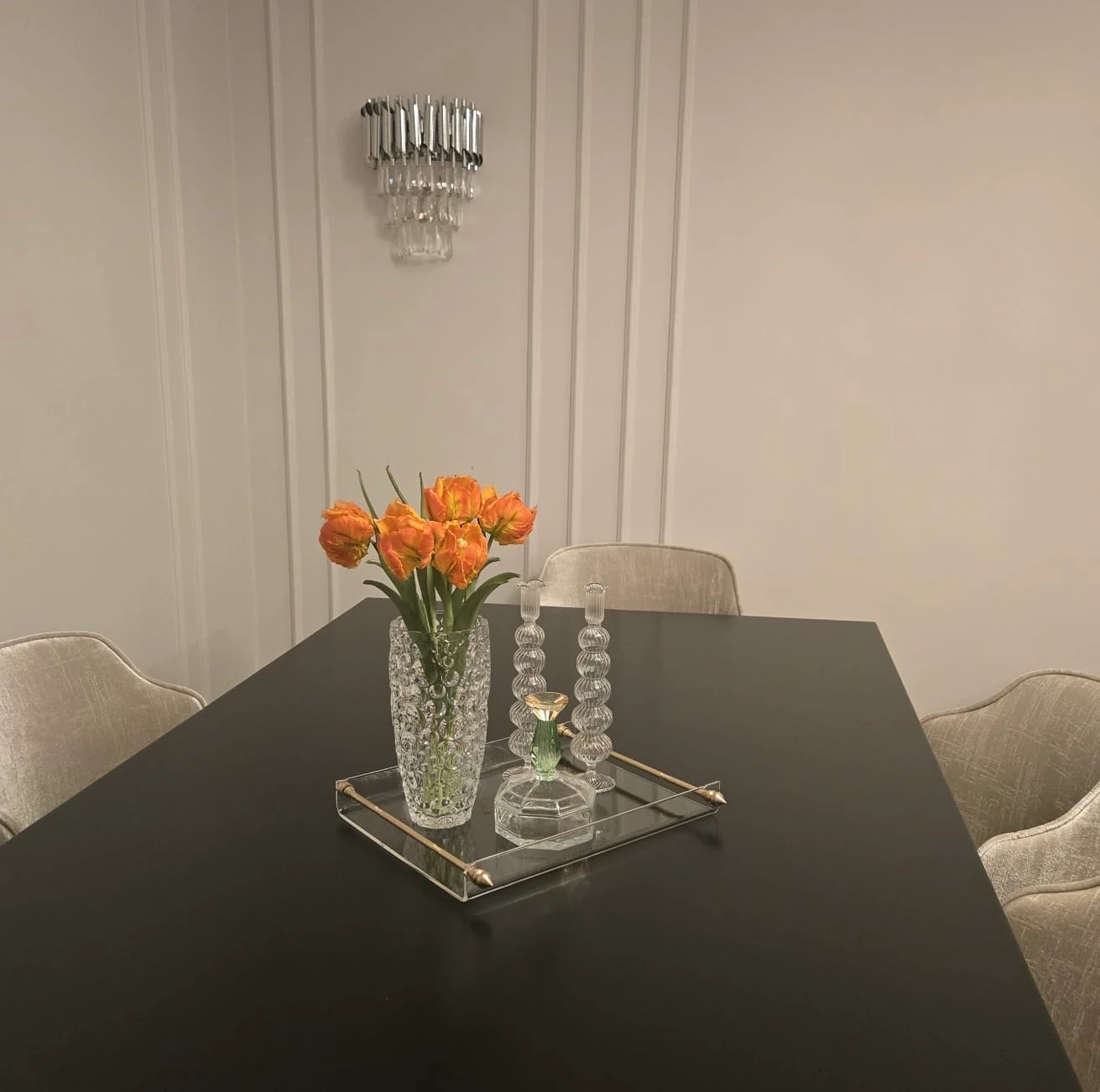 Bohemia Crystal Kabartmalı Dekoratif Vazo 26 cm