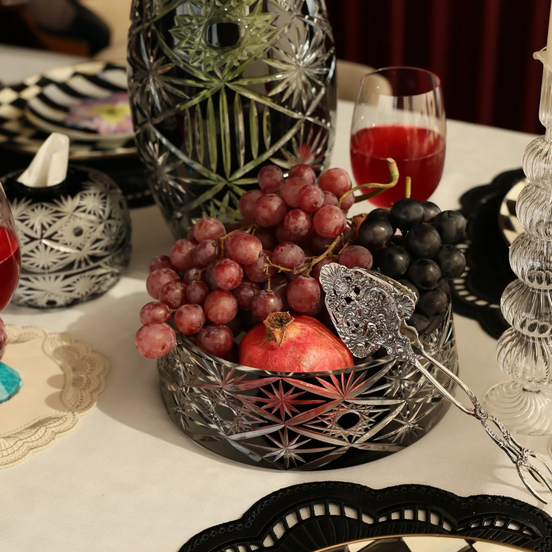 Diamond Siyah Kristal Kase - 19 cm