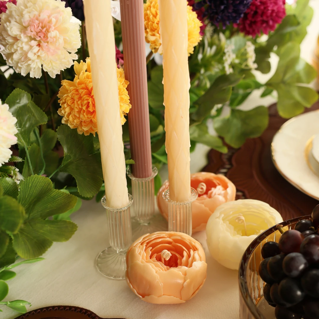 Mini Üfleme Cam Şamdan & Kahve Yanı Sunumluk 