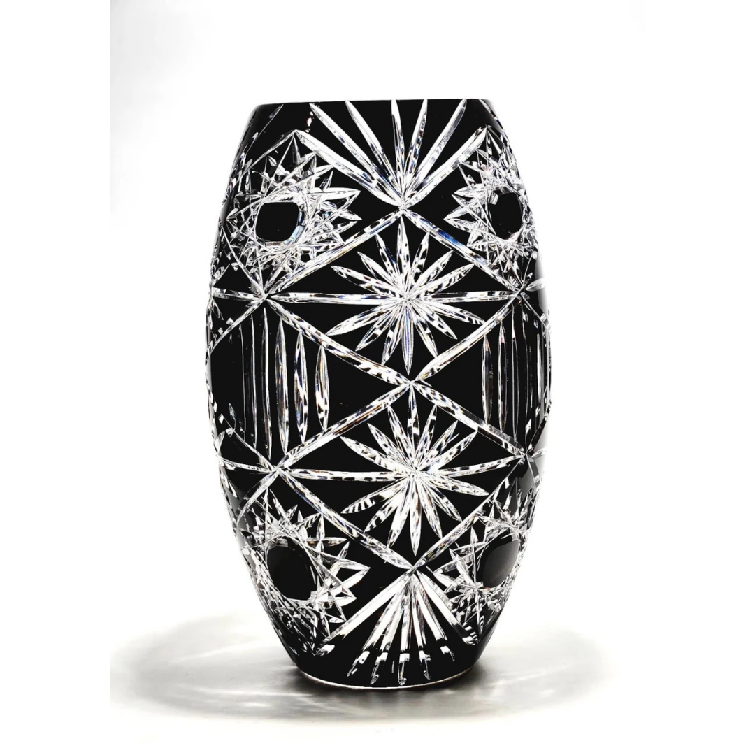 Diamond Siyah Kristal Vazo 45 cm