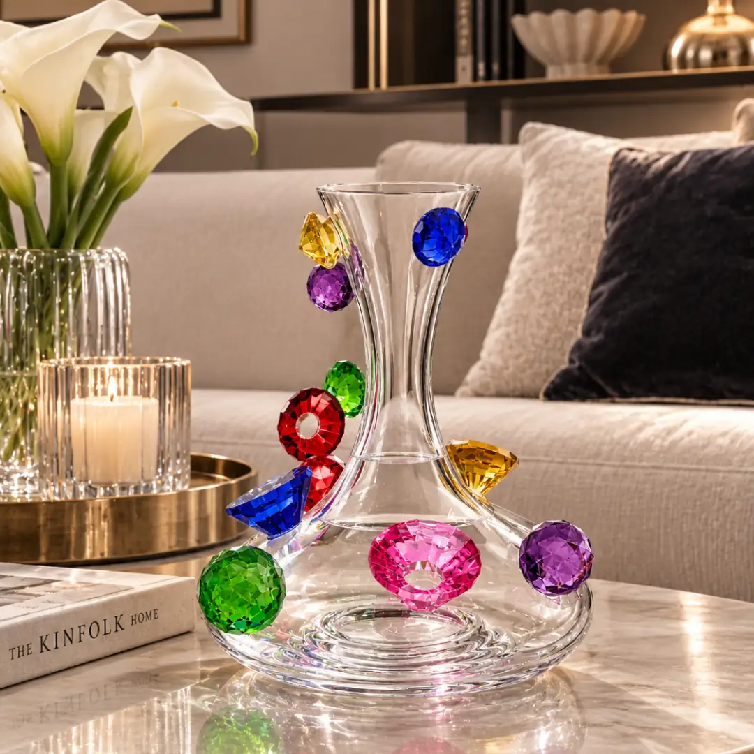قطعة ديكور – دورق بتفاصيل أحجار كريستال ملونة Jewel