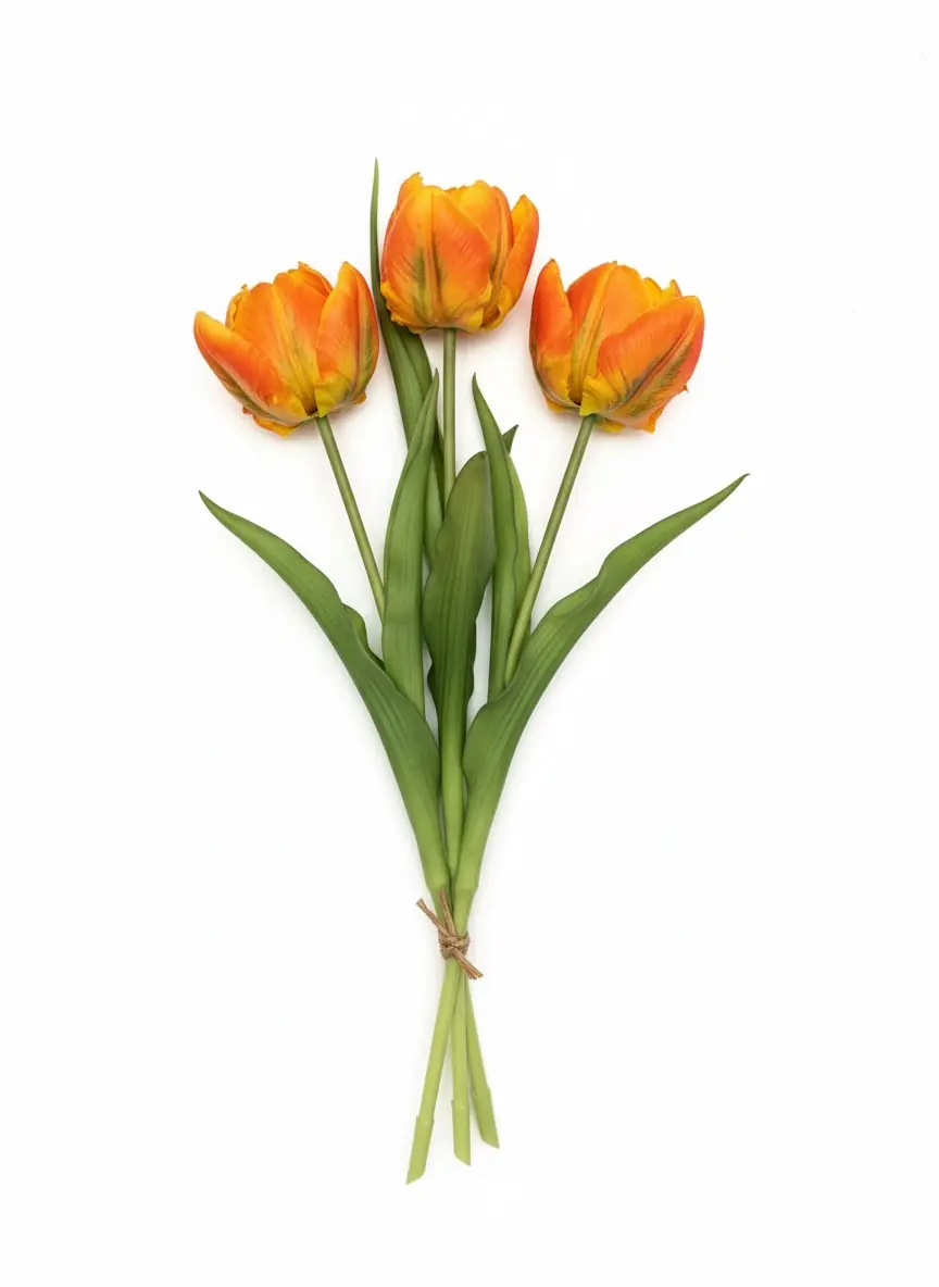 Real Touch Artificial Tulip Bouquet Orange 40 cm