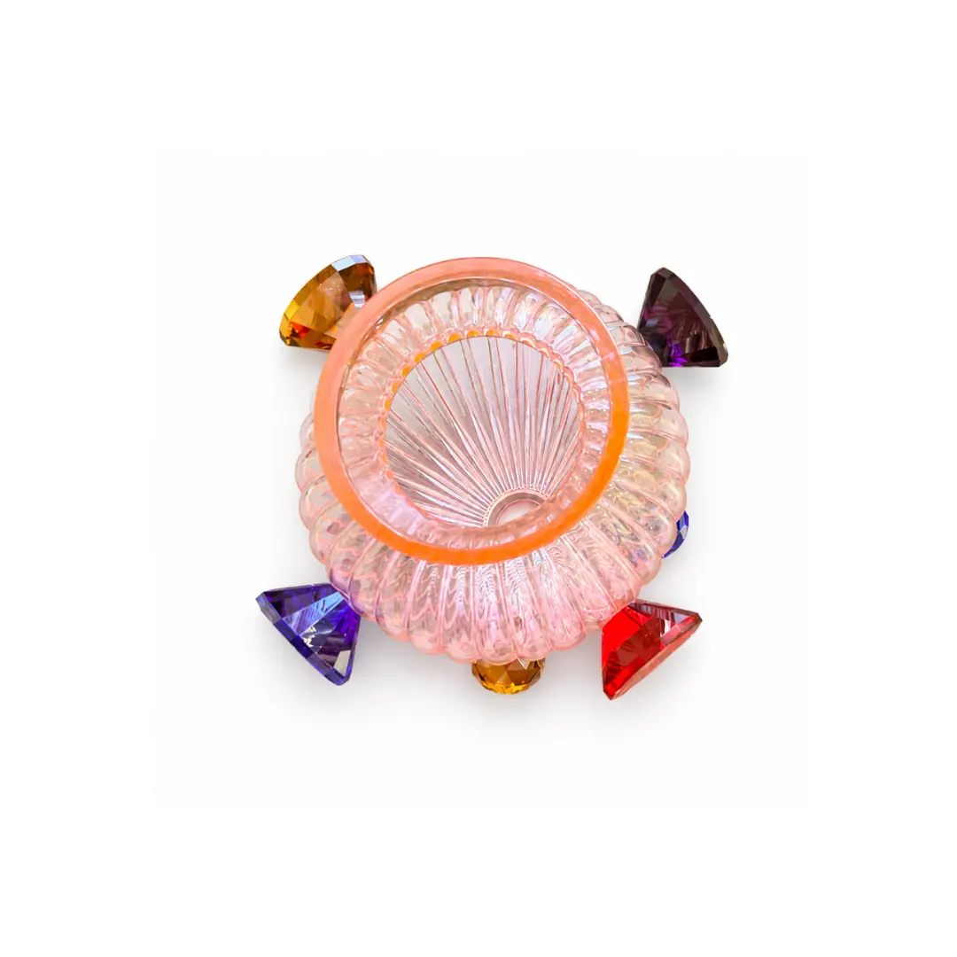 مزهرية كريستال زجاج ملون مزين بالأحجار Jewel 30 cm