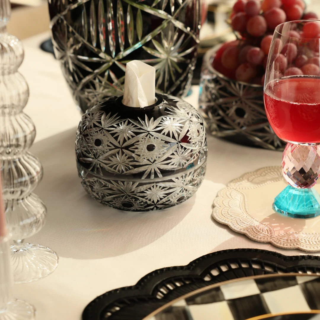 Diamond Siyah Kristal Peçetelik