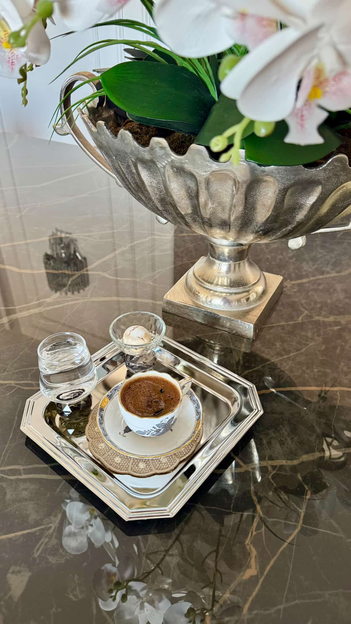 Kristal Top Ayaklı Kahve Yanı Bardağı 6'lı Set 115 cc