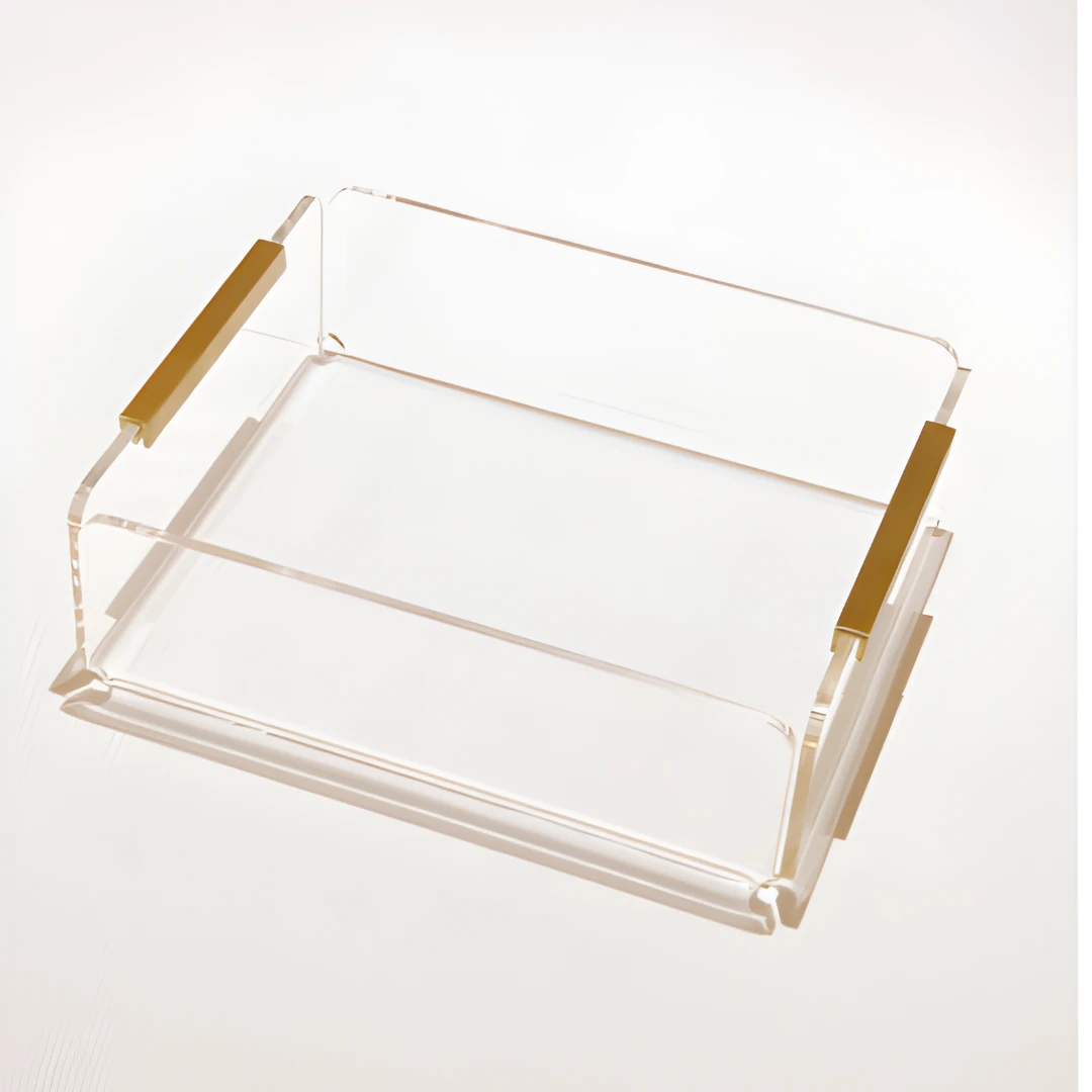 Pirinç Kulplu Pleksi Düzenleyici Kutu 21×26×7 cm 