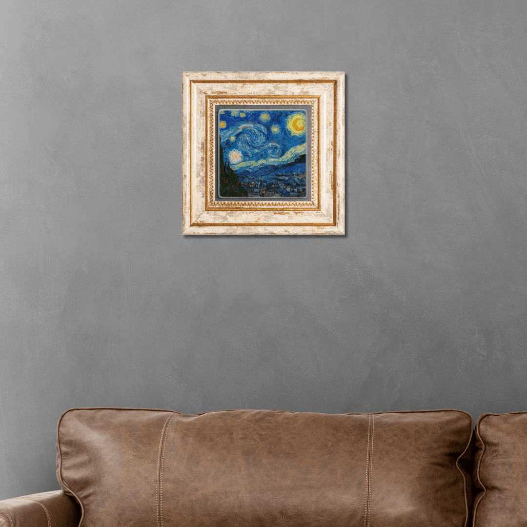 Vincent Van Gogh Eserleri Temalı Taş Duvar Dekoru Çerçeveli Dekoratif Taş Tablo Wall Decor