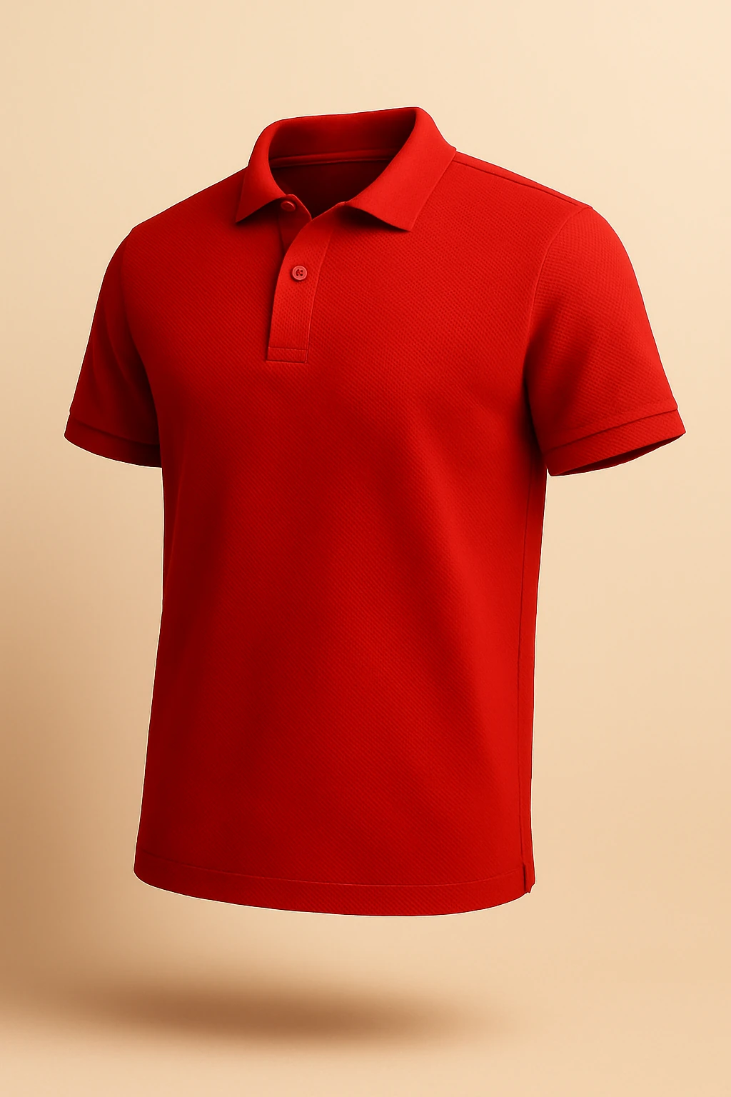 Polo Yaka Lakoste Tişört - Kırmızı