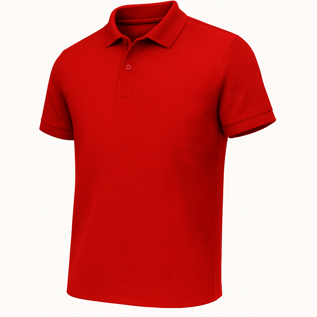 Polo Yaka Lakoste Tişört - Kırmızı