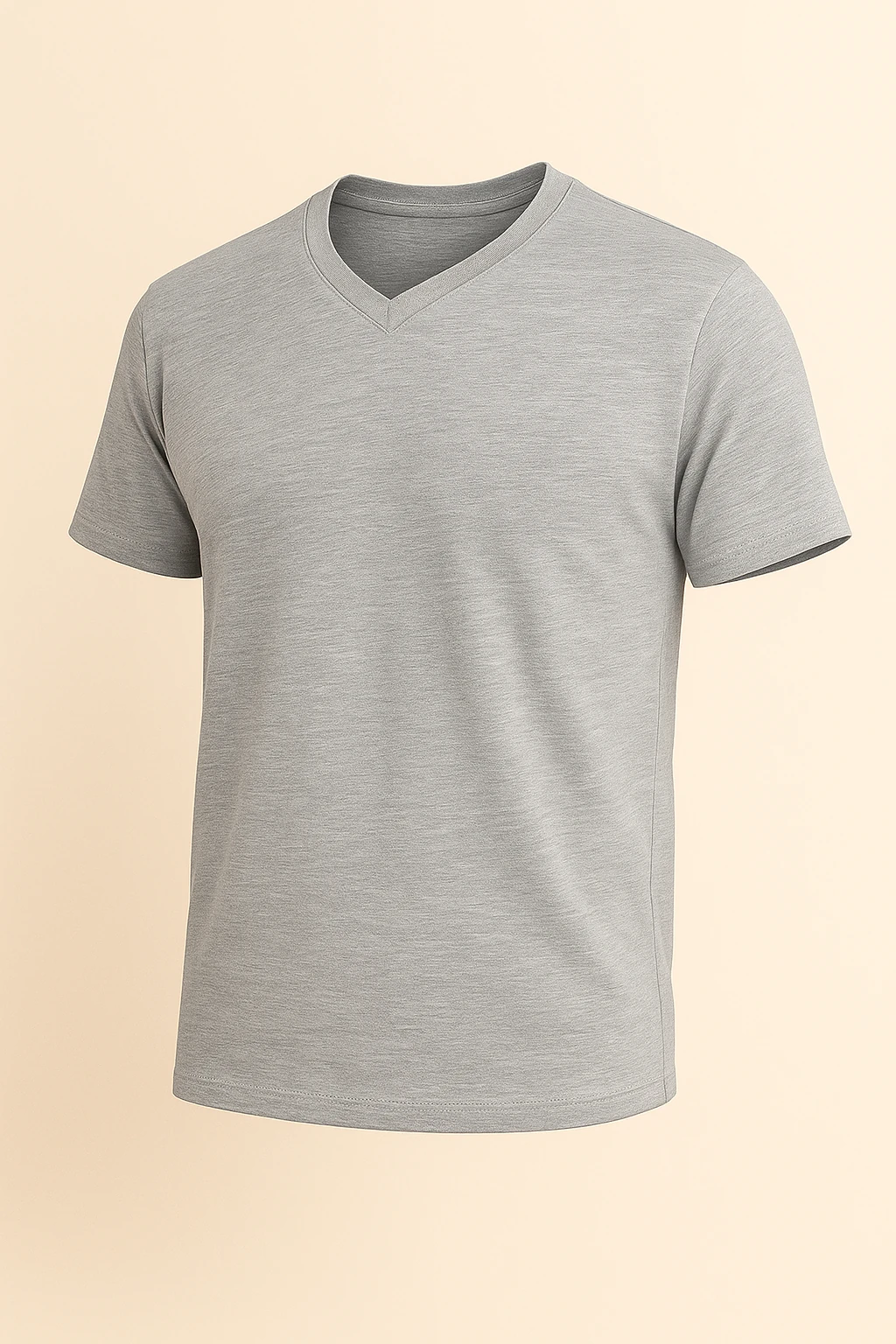 V Yaka Tişört - Gri