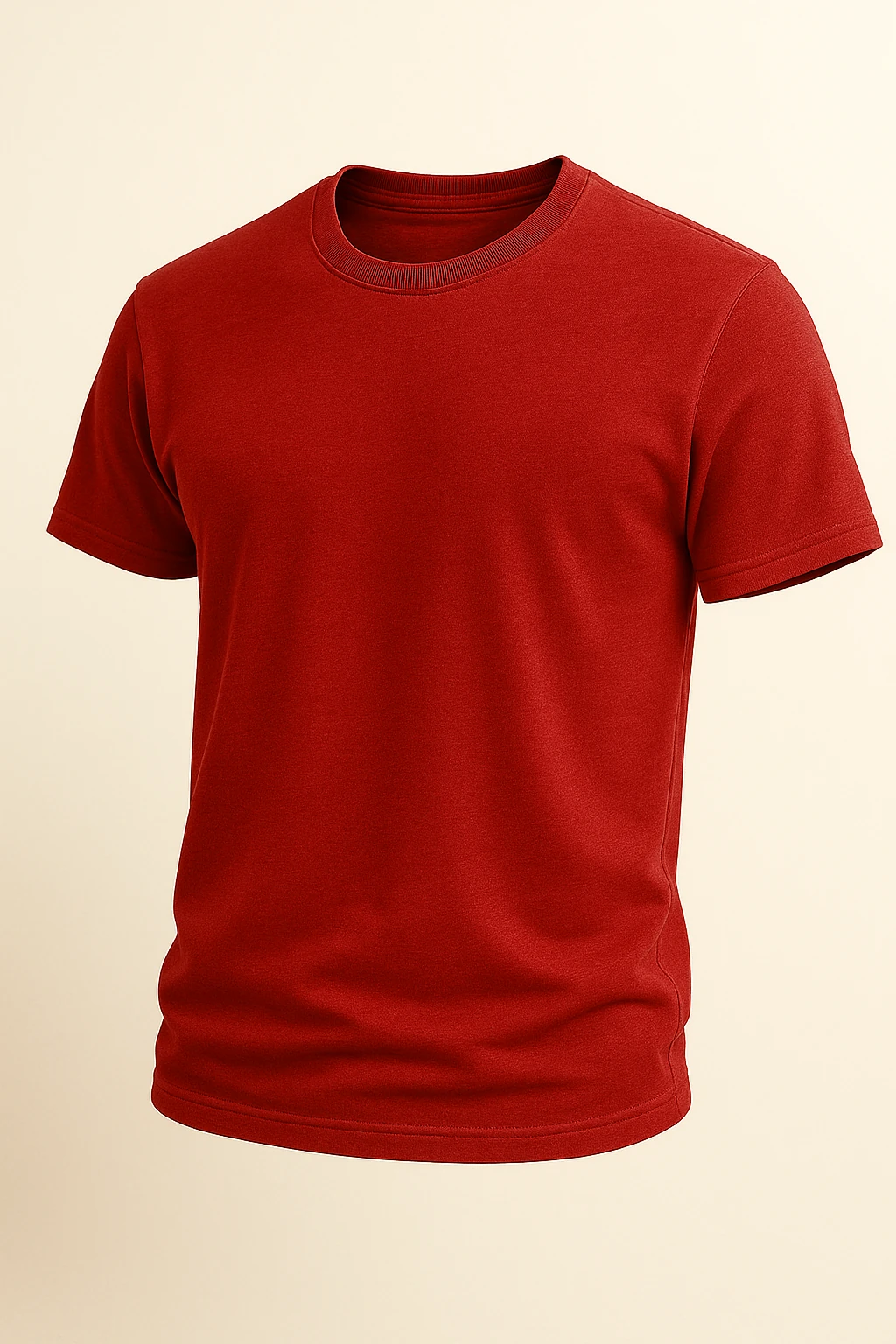 0 Yaka Tişört - Kırmızı