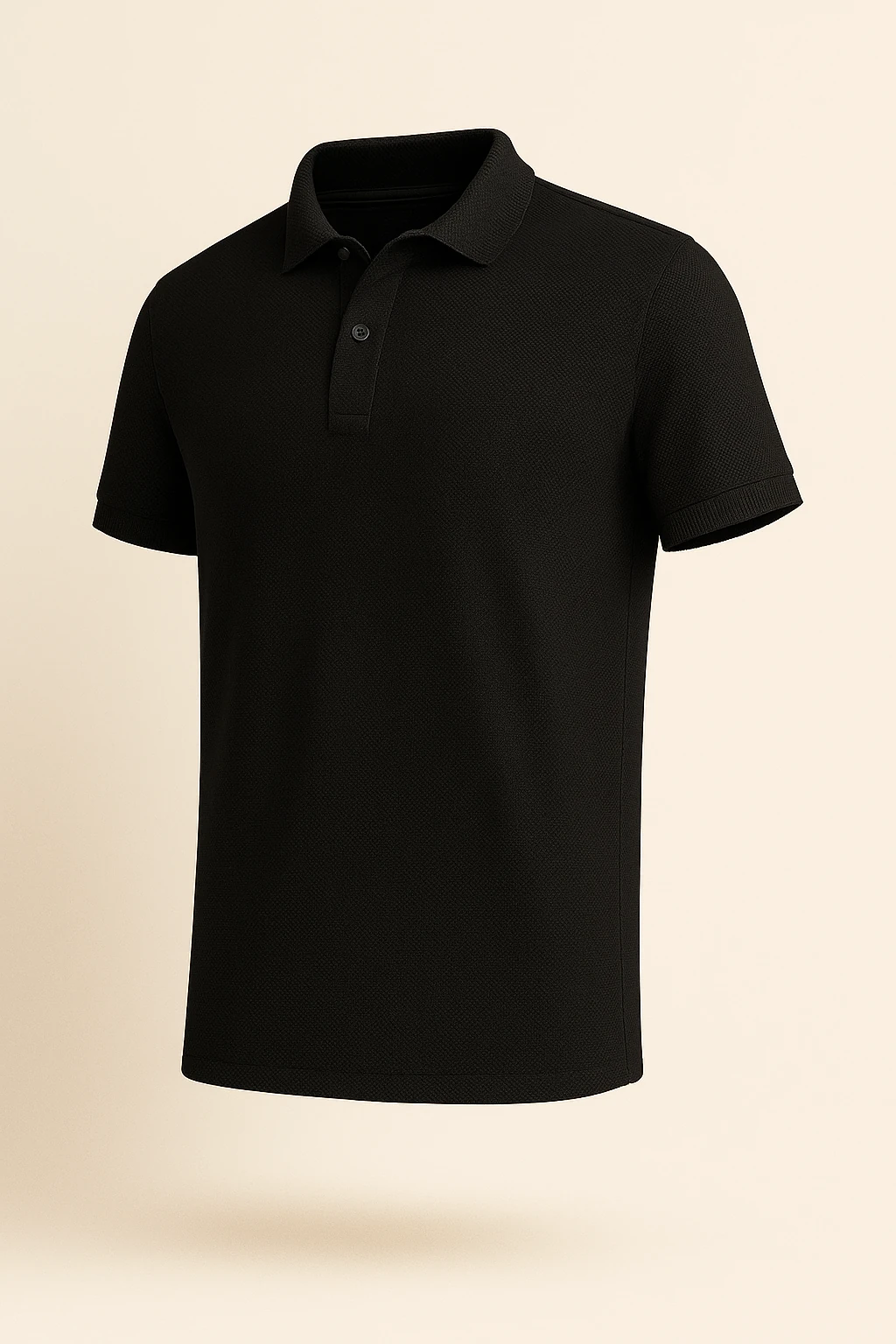 Polo Yaka Lakoste Tişört - Siyah