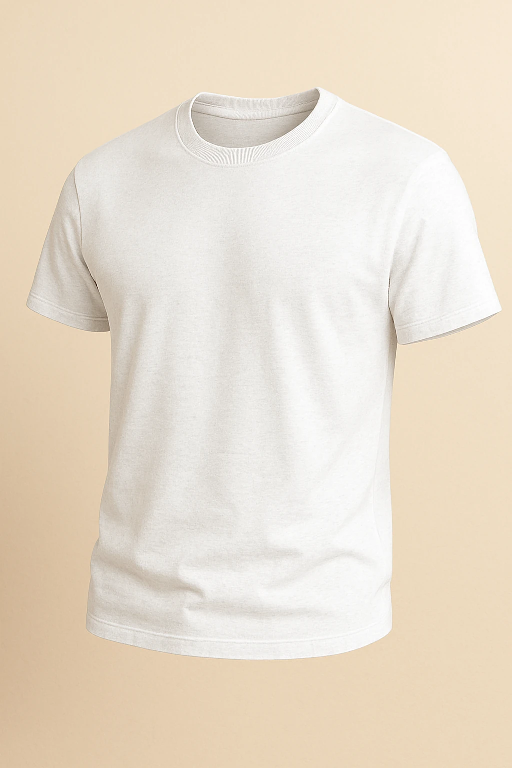 0 Yaka Tişört - Beyaz