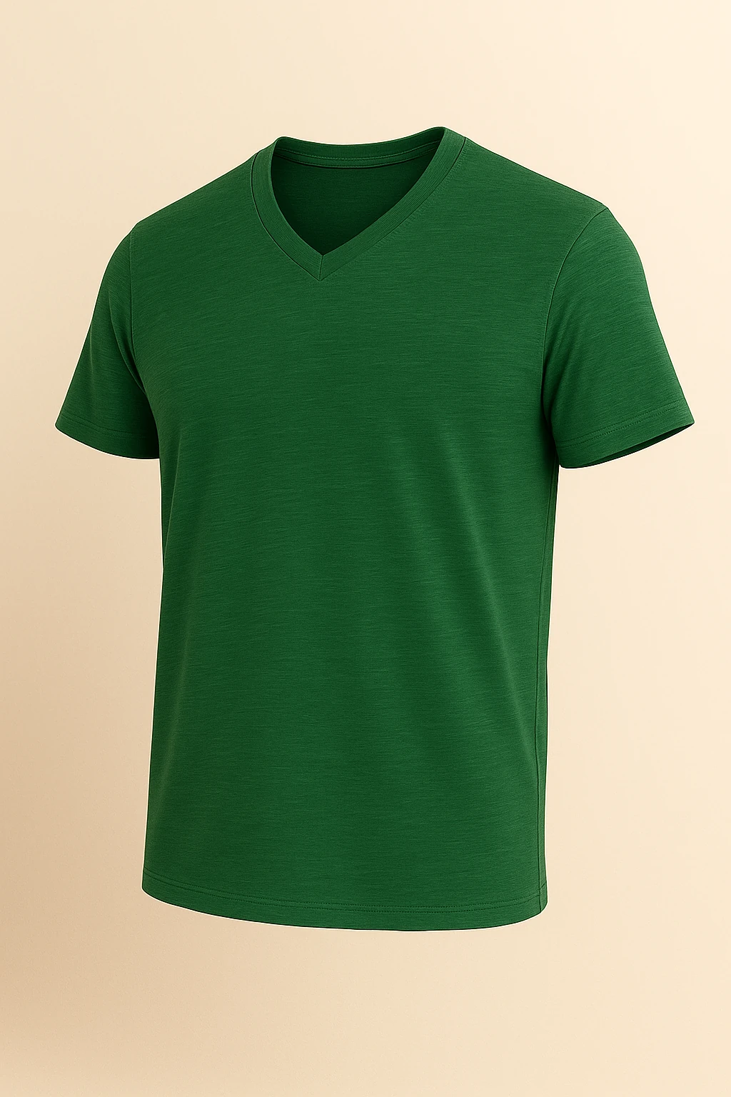 V Yaka Tişört - Açık Yeşil