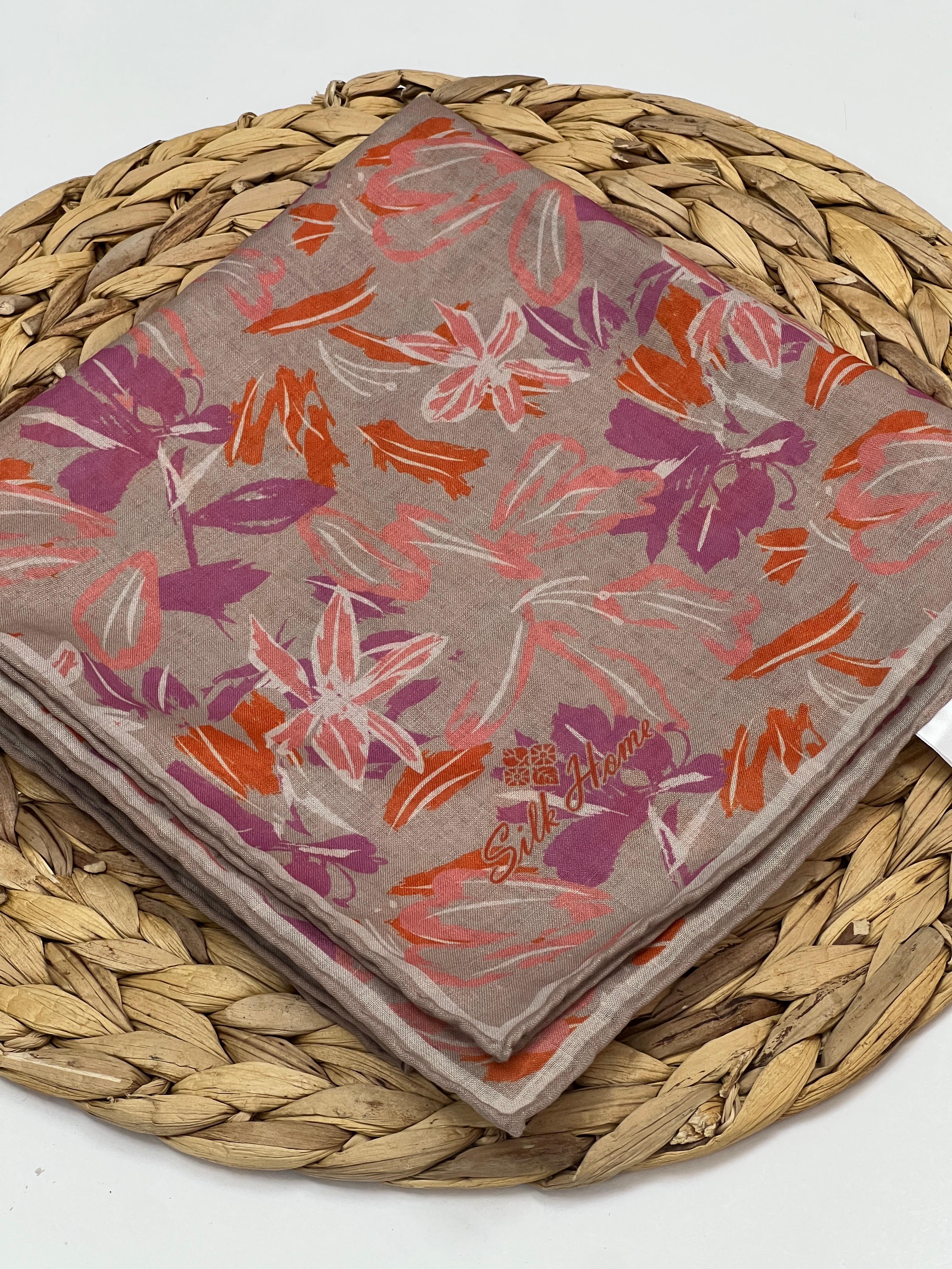 SİLK HOME RENKLİ ÇİÇEK DESEN SOFT EŞARP - RENK 5