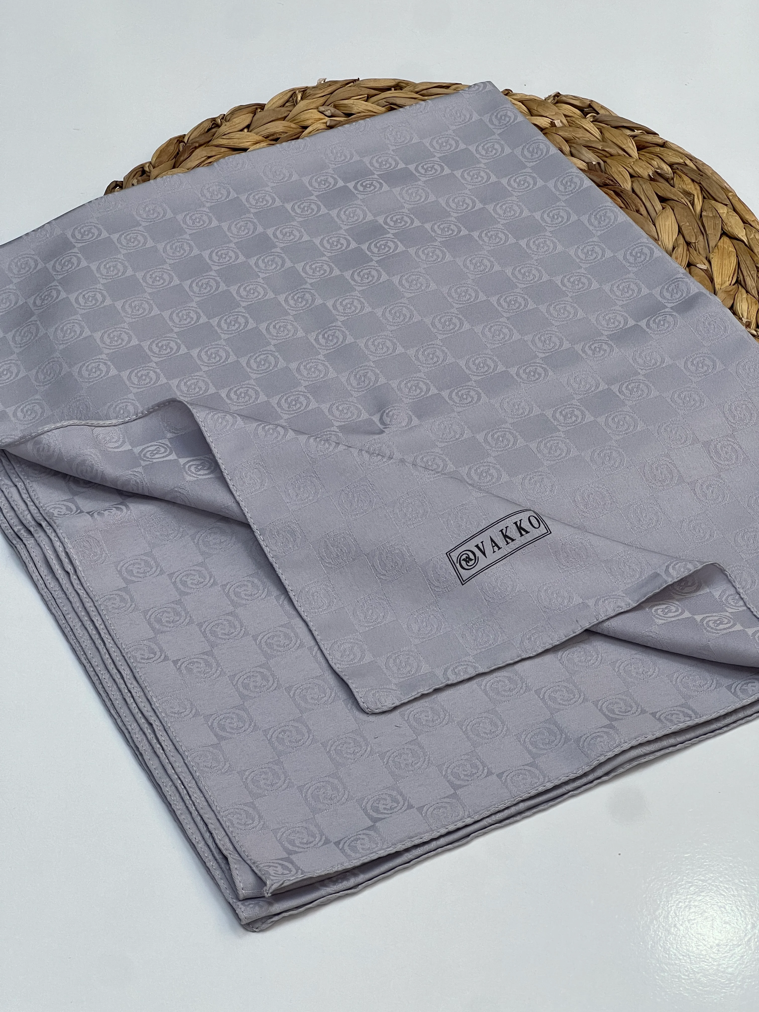 VAKKO MONOGRAM DAMA DESEN JAKAR ŞAL - GRİ