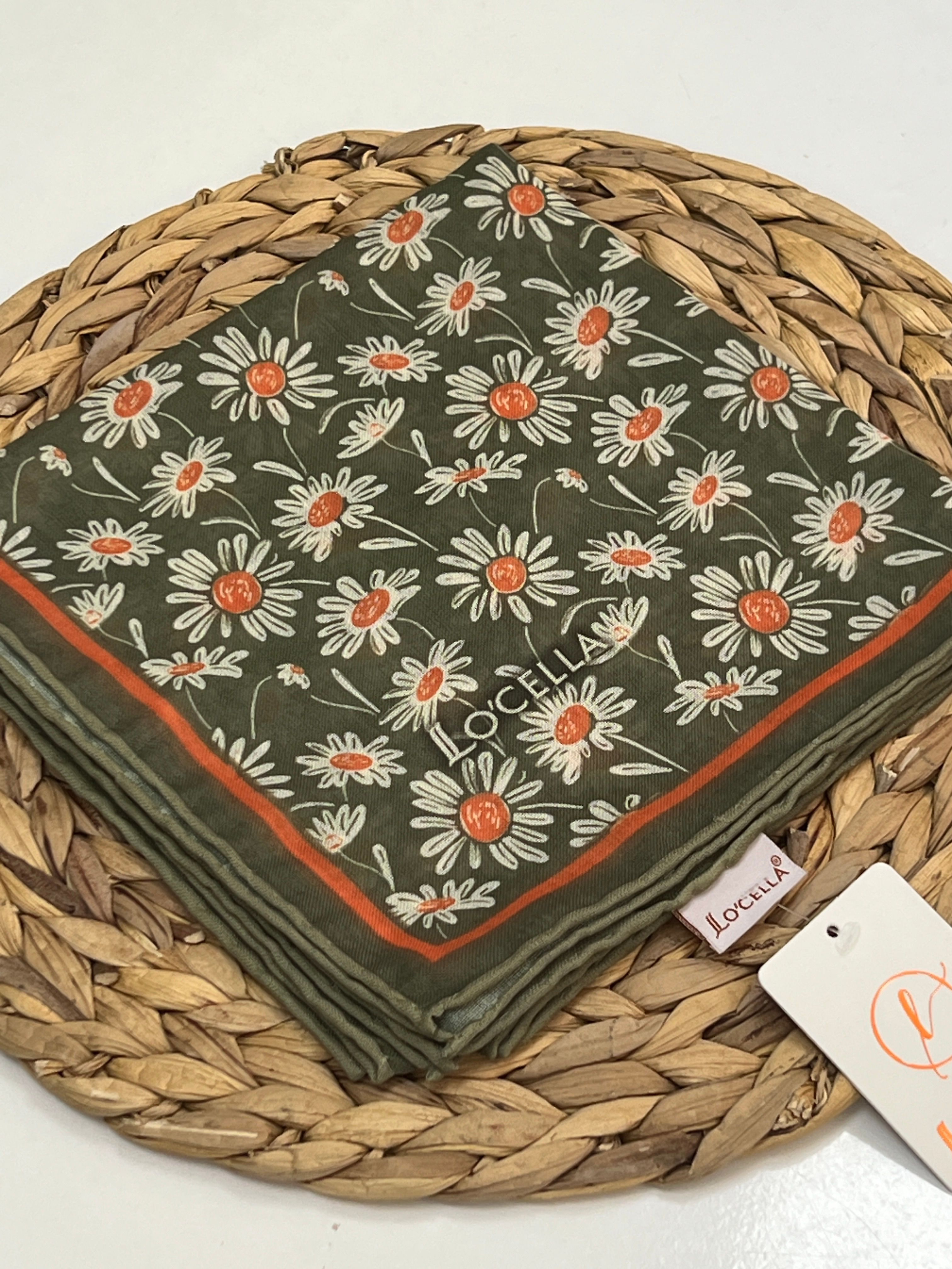 LOCELLA PAPATYA DESEN SOFT EŞARP - HAKİ YEŞİL