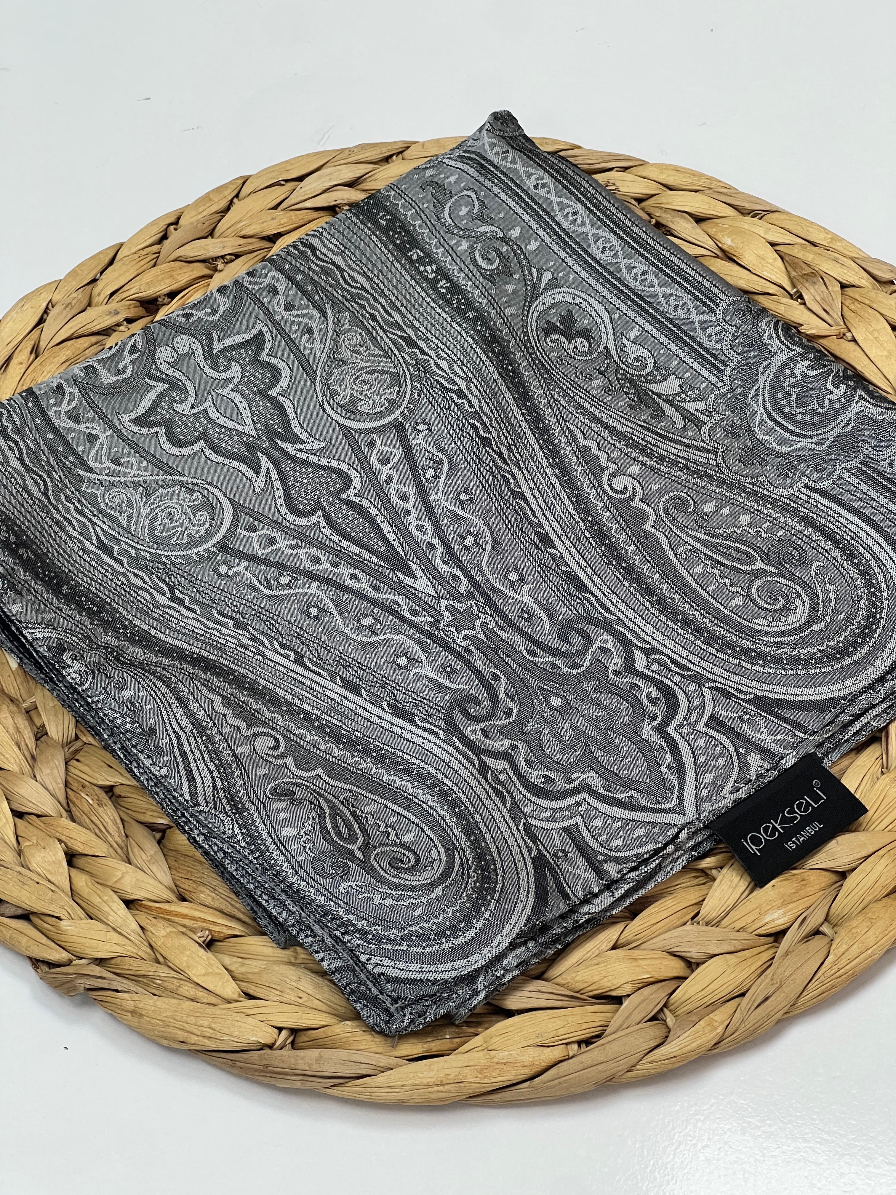ETRO DESEN VUAL PAMUK EŞARP - GRİ
