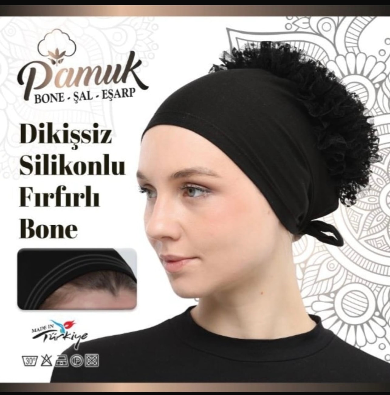 DİKİŞSİZ SİLİKONLU FIRFIRLI BONE