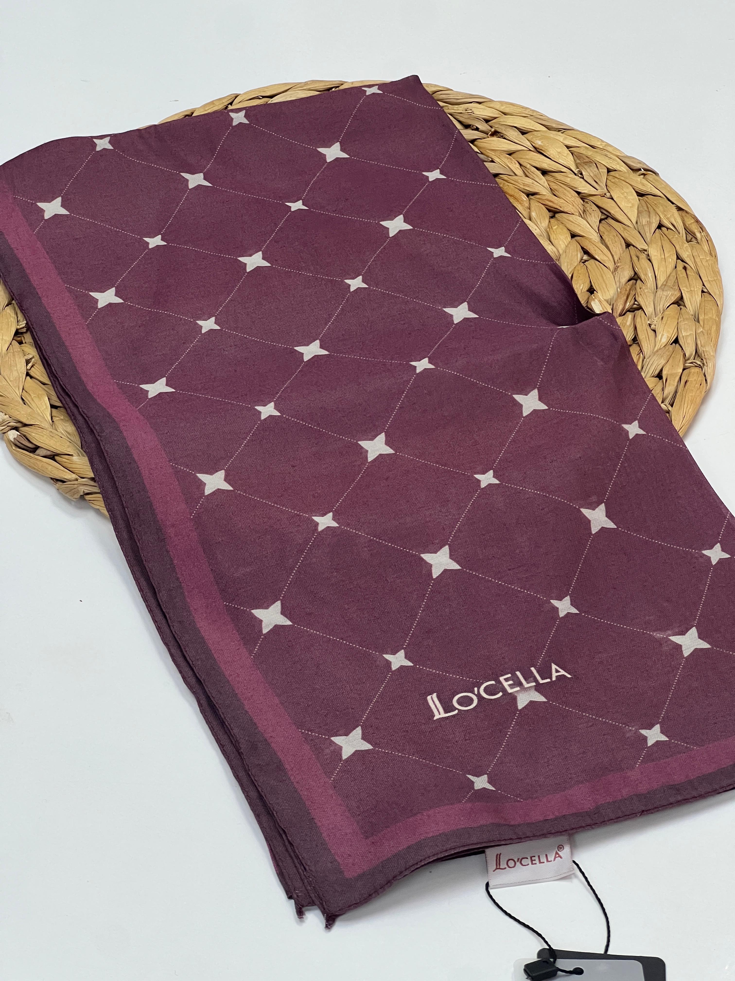 LOCELLA MONOGRAM DESEN MODAL İPEK EŞARP - MÜRDÜM