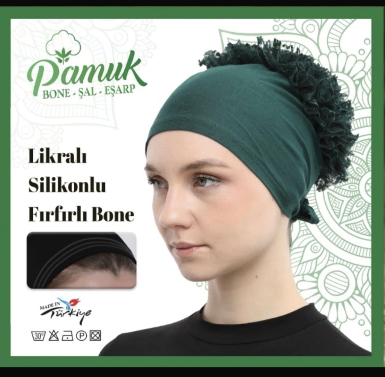 LİKRALI SİLİKONLU FIRFIRLI BONE
