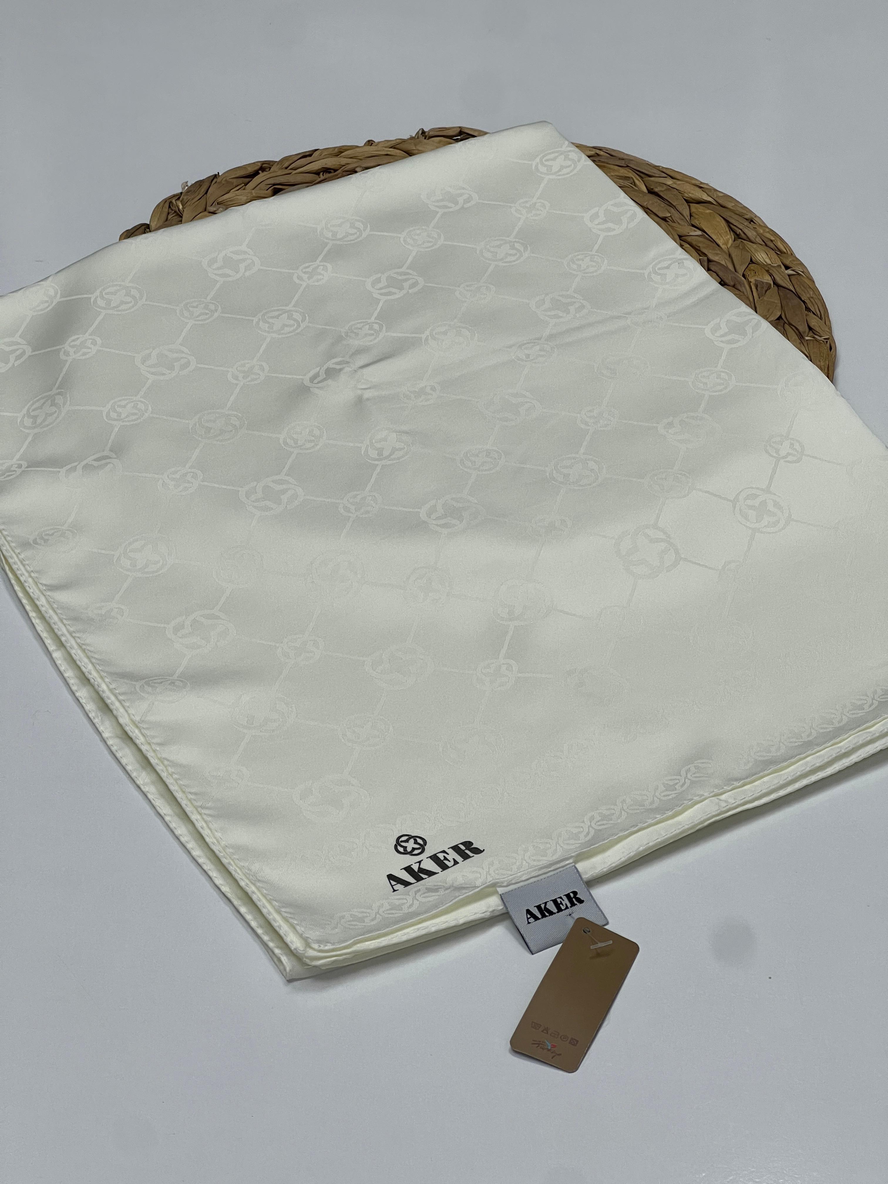 AKER SPORT MONOGRAM DESEN JAKAR ŞAL - EKRU