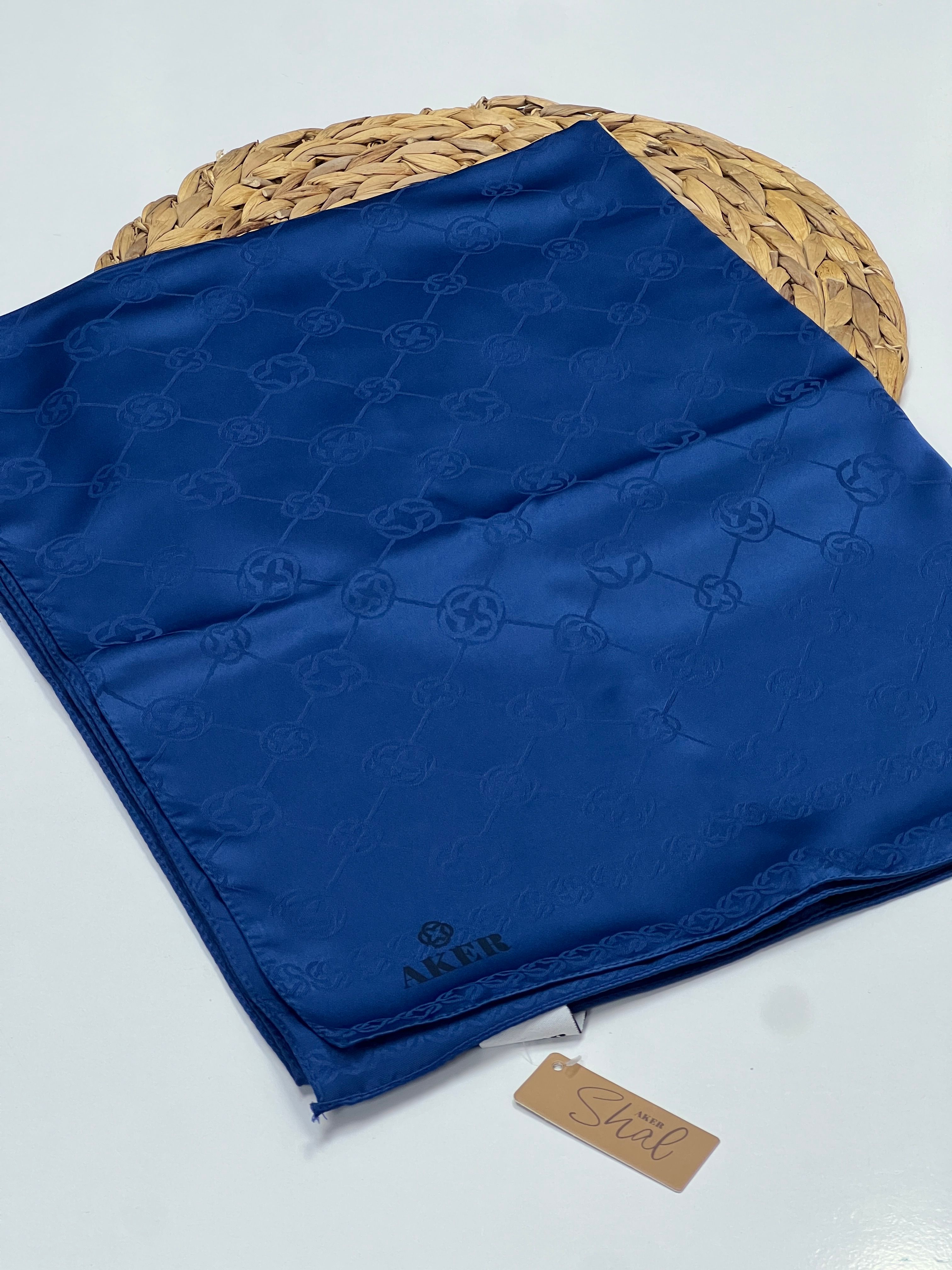 AKER SPORT MONOGRAM DESEN JAKAR ŞAL - LACİVERT