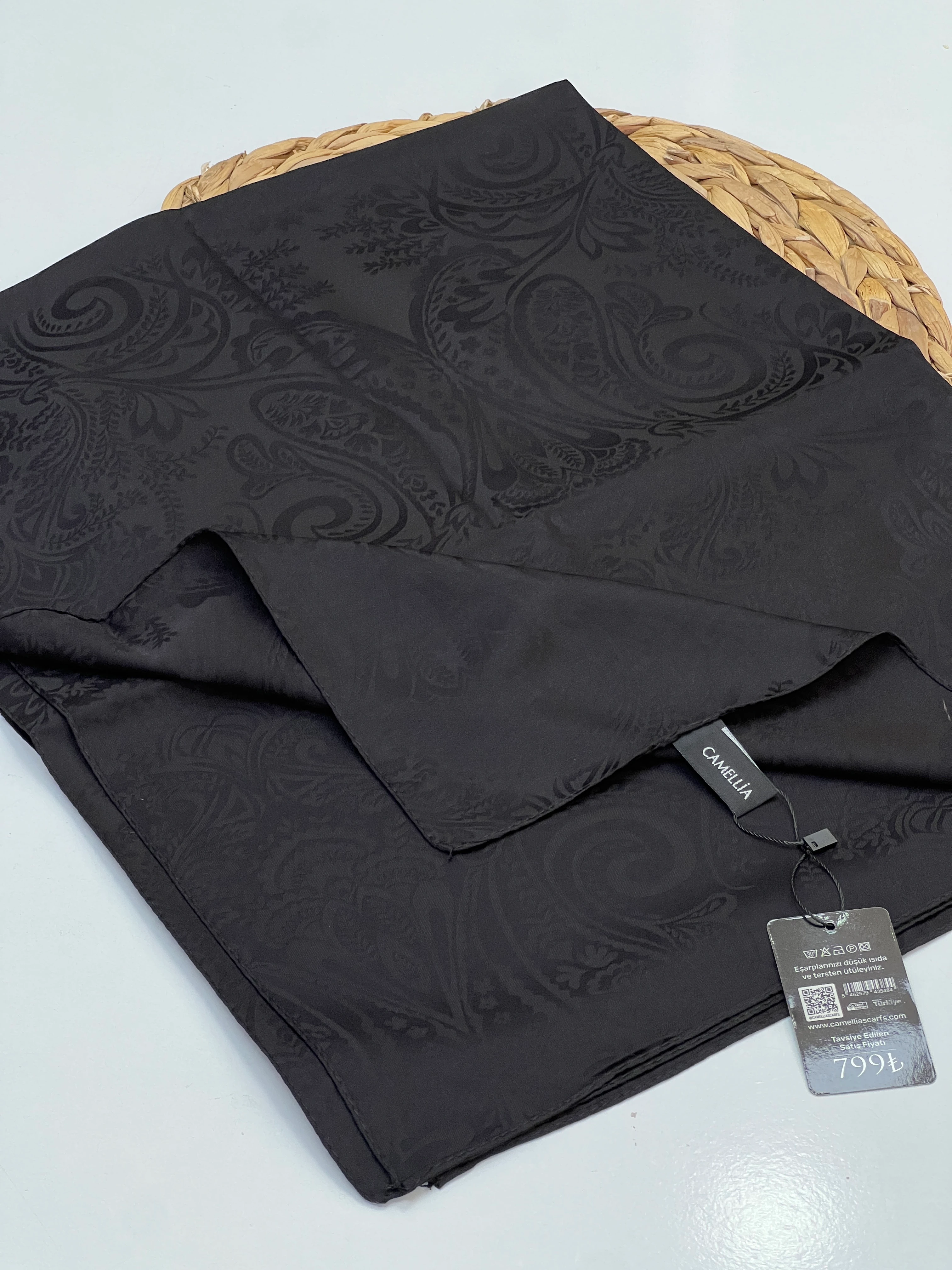 ETNİK DESEN JAKAR ŞAL - SİYAH