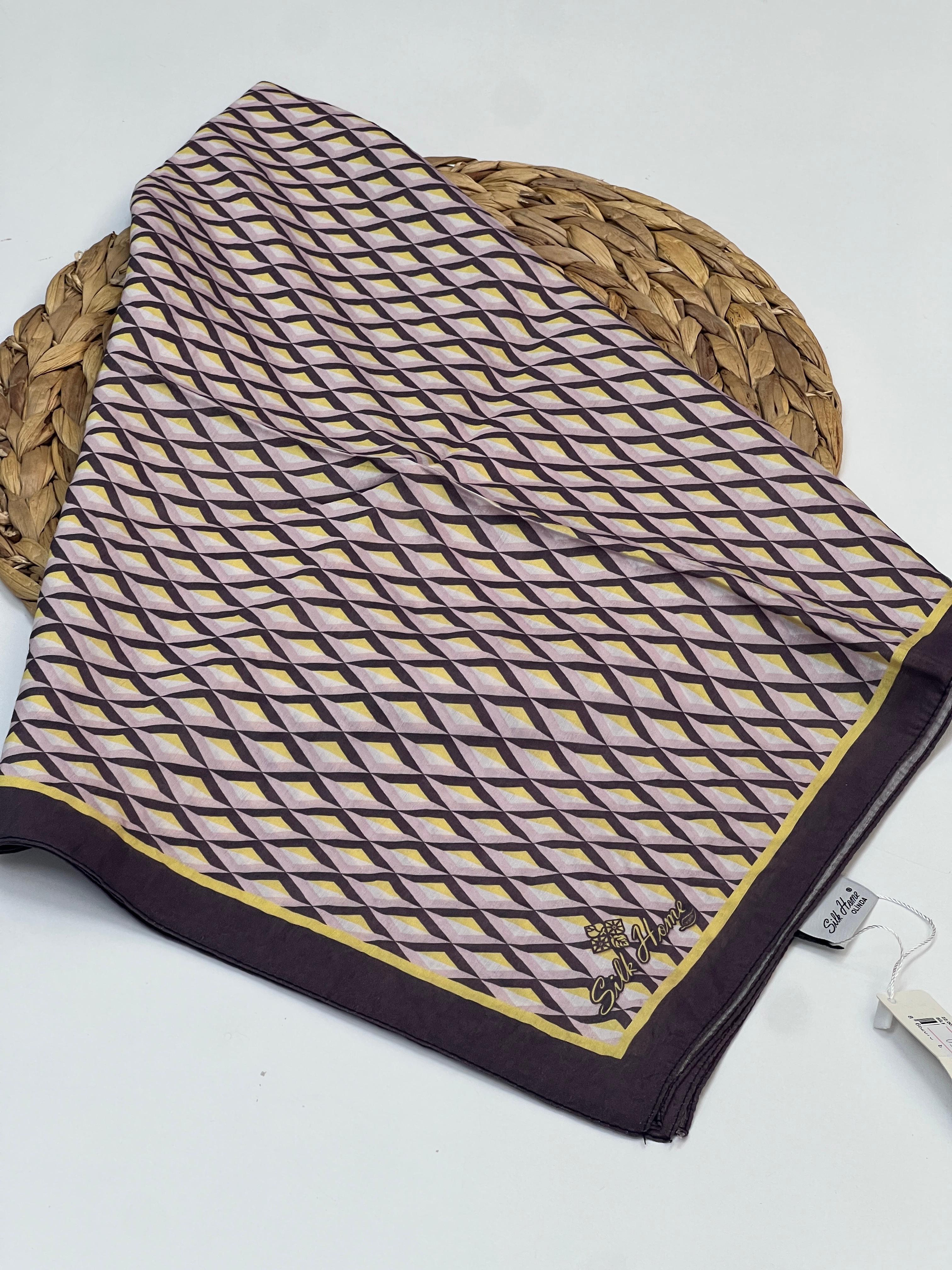 BAKLAVA DESEN OLİNDA EŞARP - PUDRA-MÜRDÜM